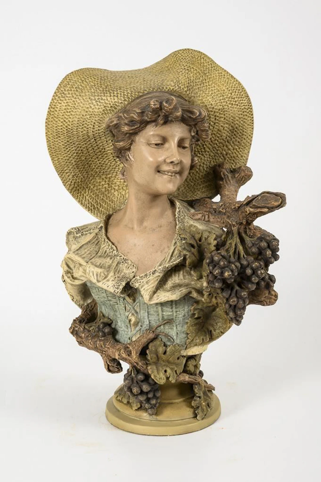 "Winegrower"/"Autumn" bust. Vienna-based manufacturer Friedrich Goldscheider.