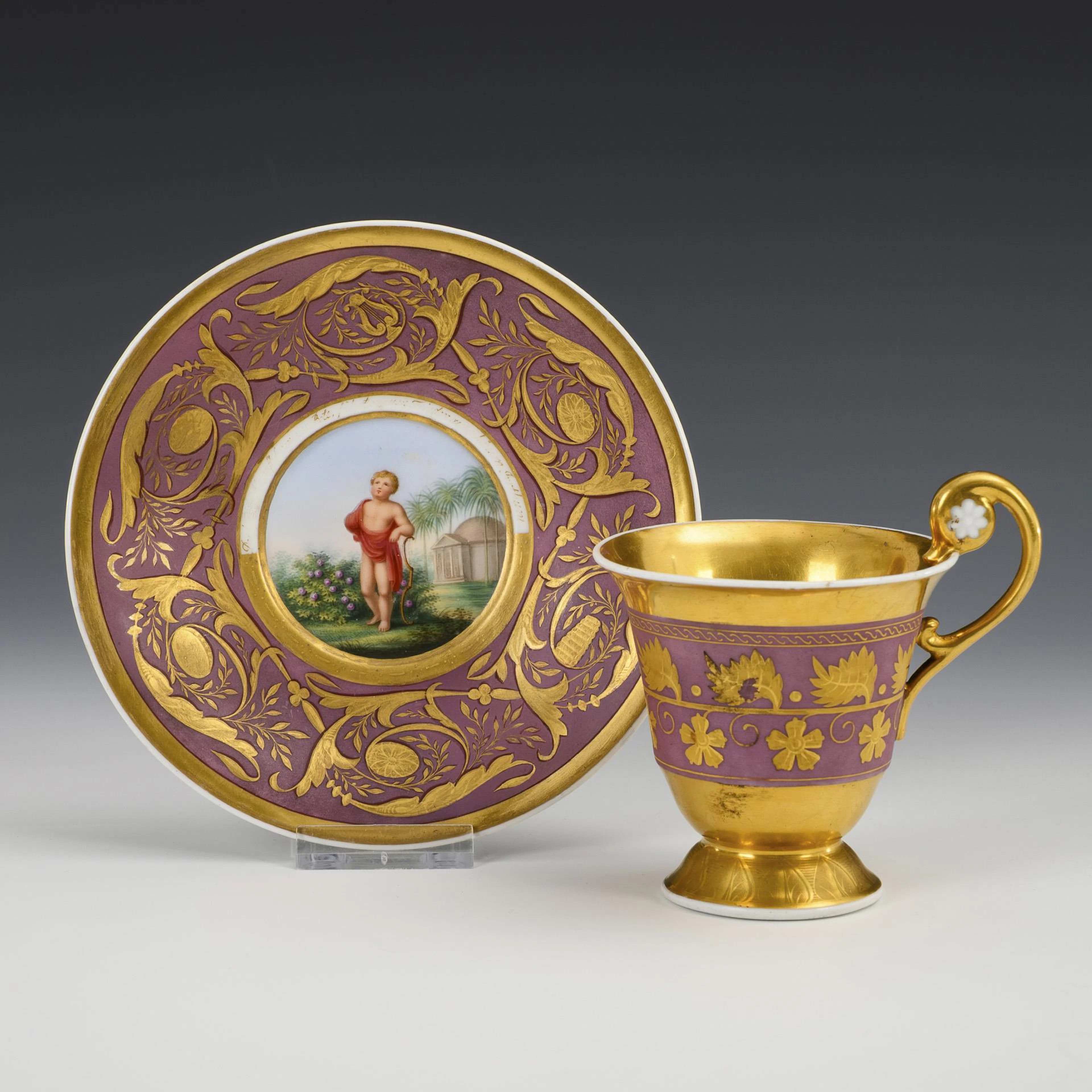 Biedermeier vitrine cup. KPM Berlin.