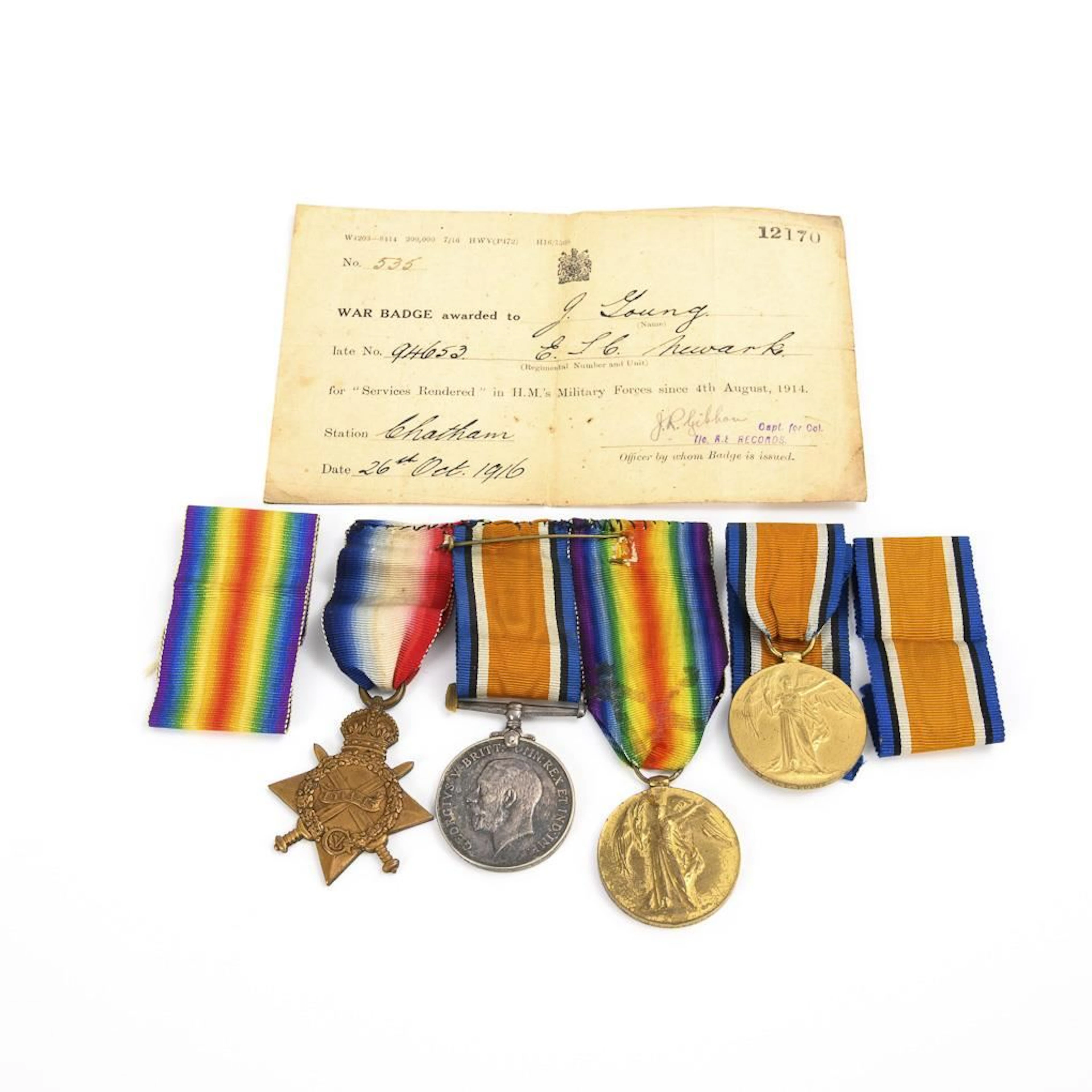 United Kingdom Medal Bar, World War I.