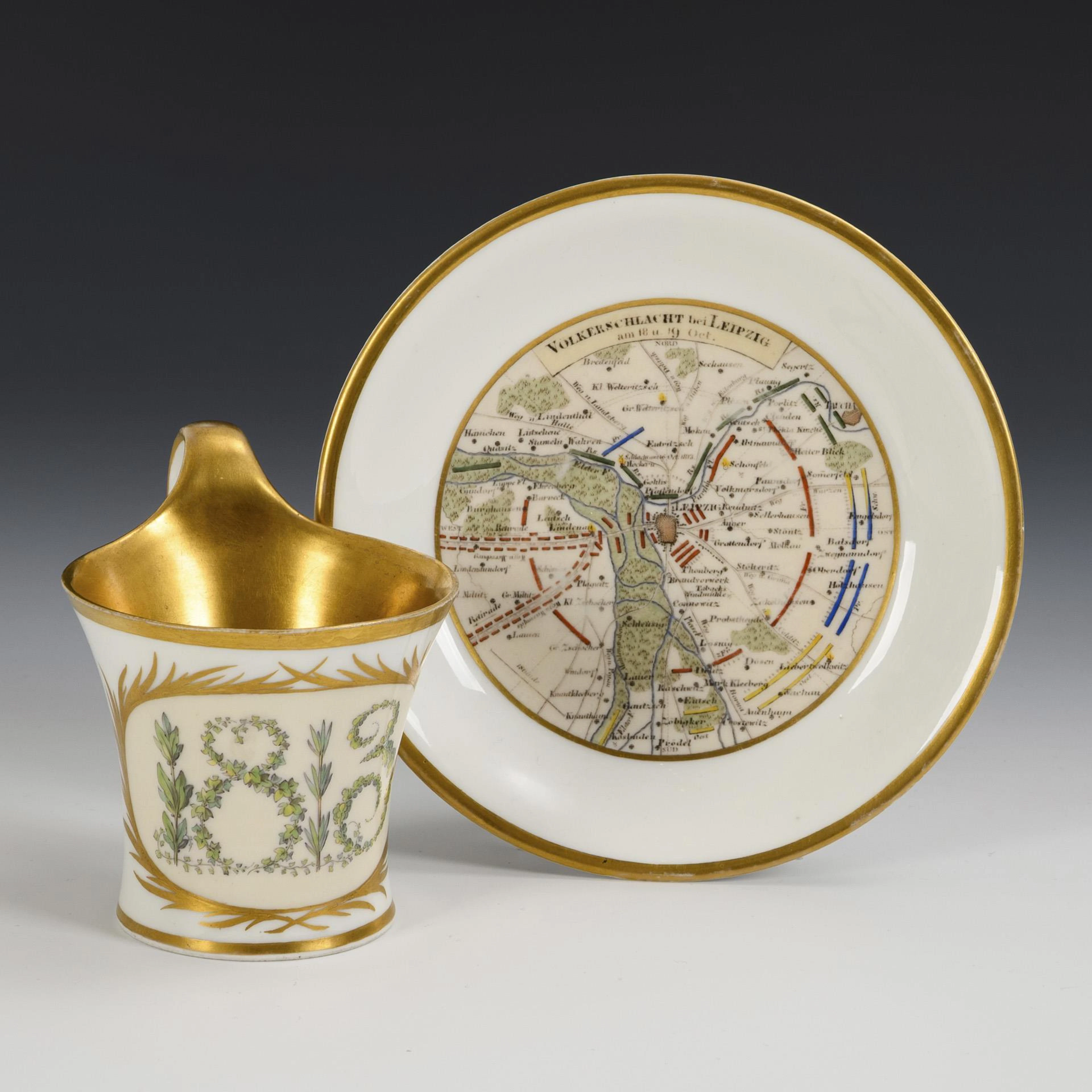 Cup commemorating the Battle of Leipzig 1813. KPM Berlin.