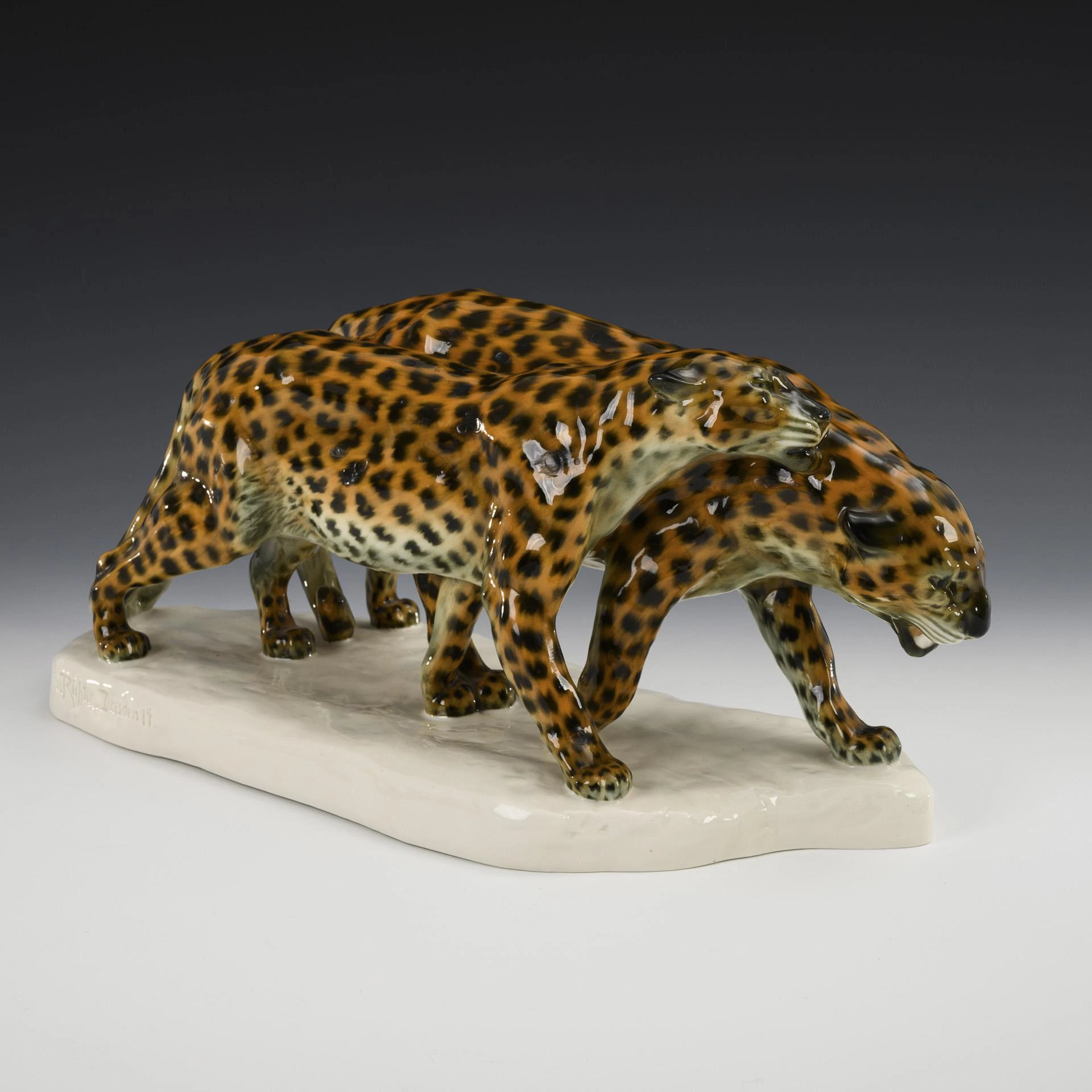 Pair of leopards. Schwarzburger Werkstätten.