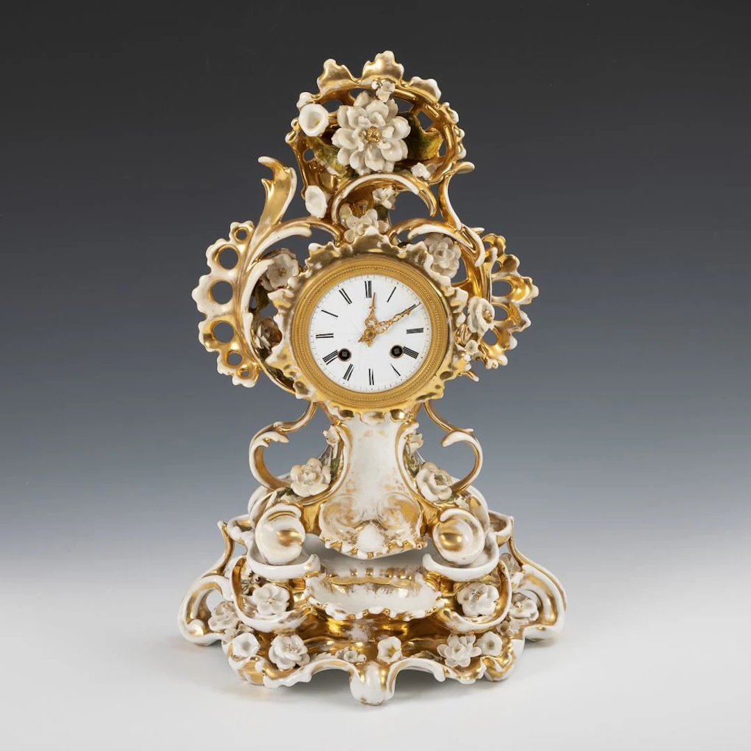Porcelain clock with base.