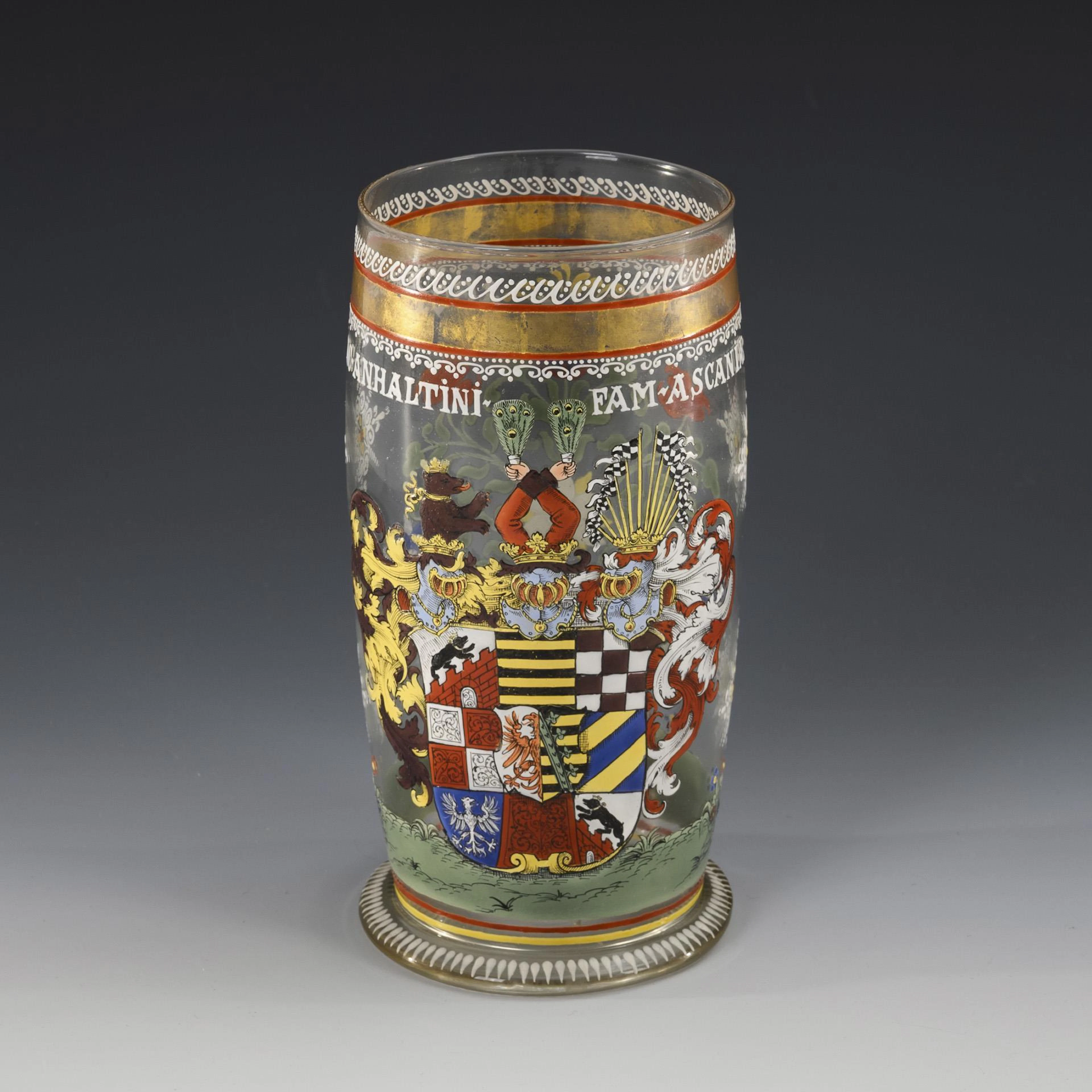 Humpen with the coat of arms of the Princes of Anhalt. Fritz Heckert.