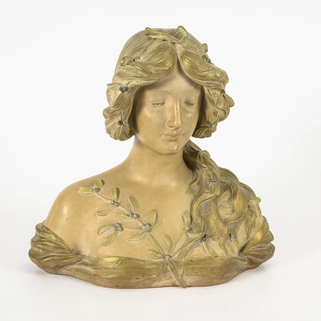 Art Nouveau bust of a young lady.