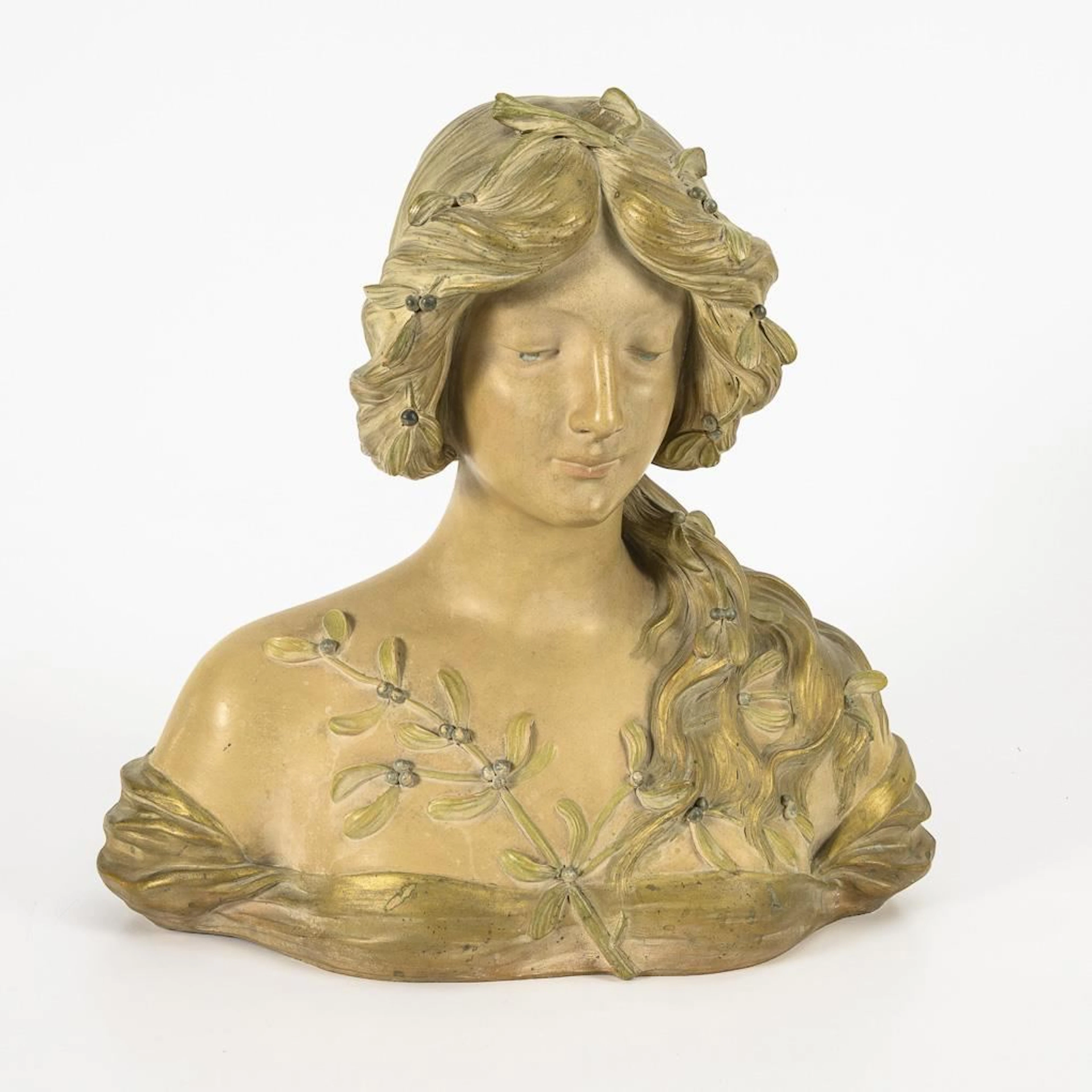 Art Nouveau bust of a young lady.