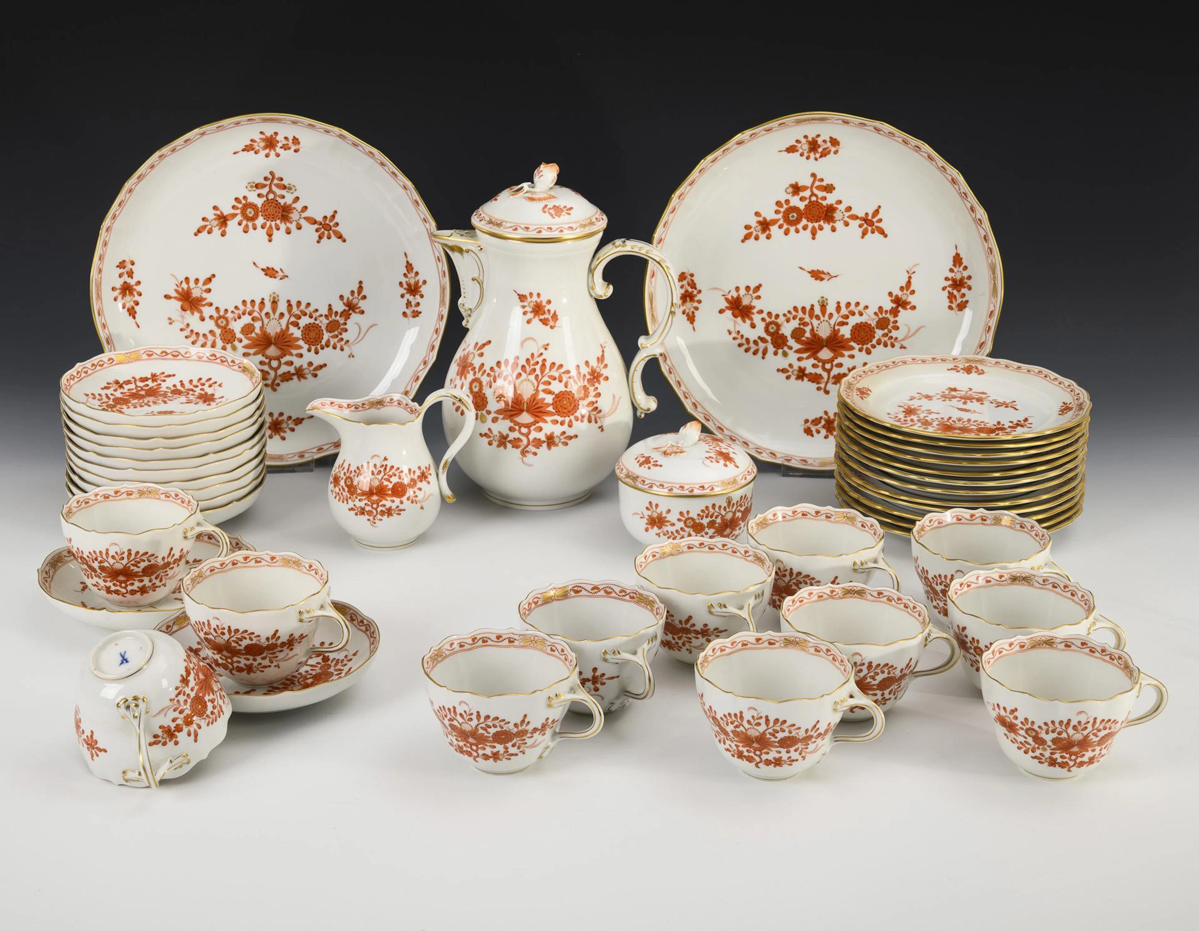 Coffee service "Indian Red". Meissen.