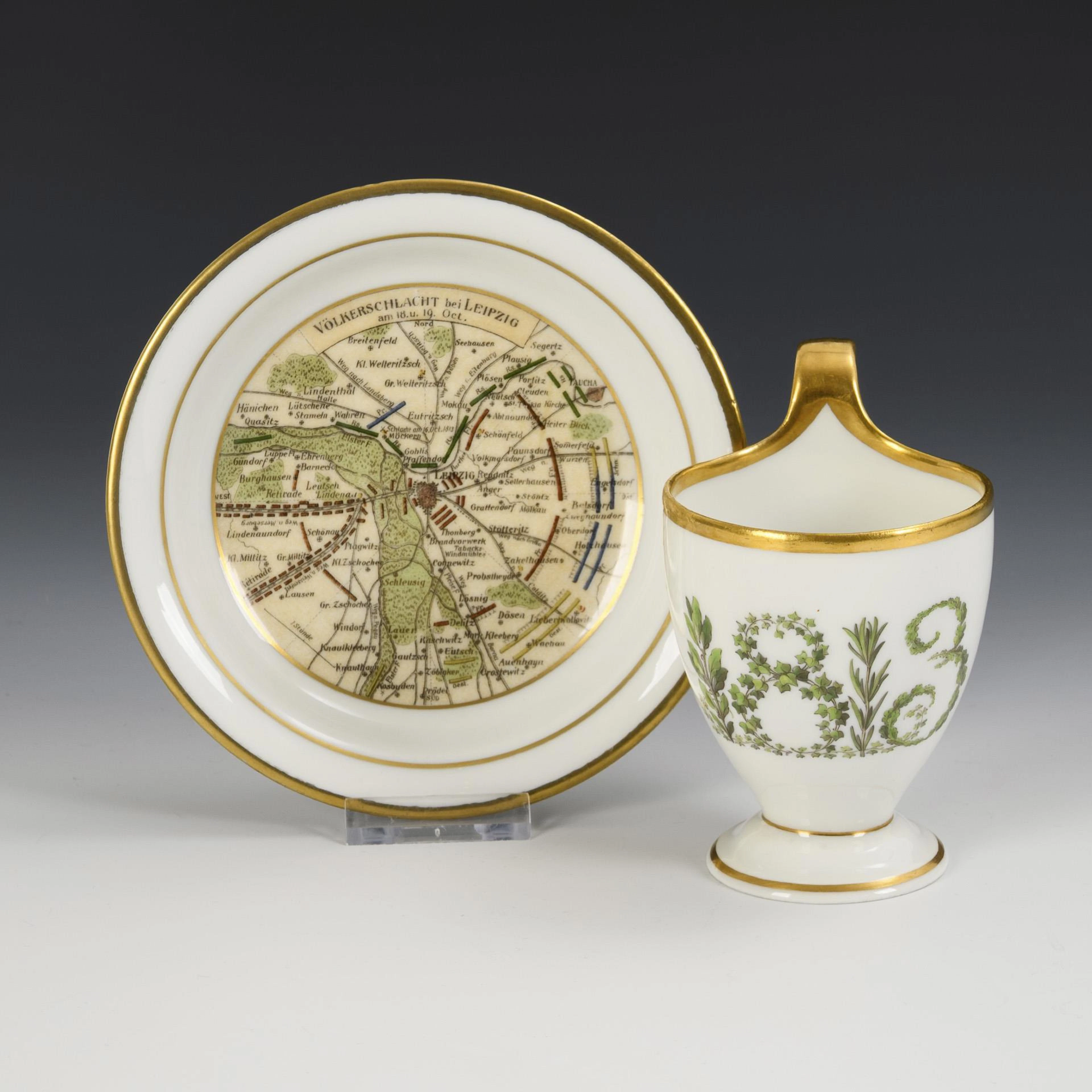 Cup commemorating the Battle of Leipzig 1813. KPM Berlin.