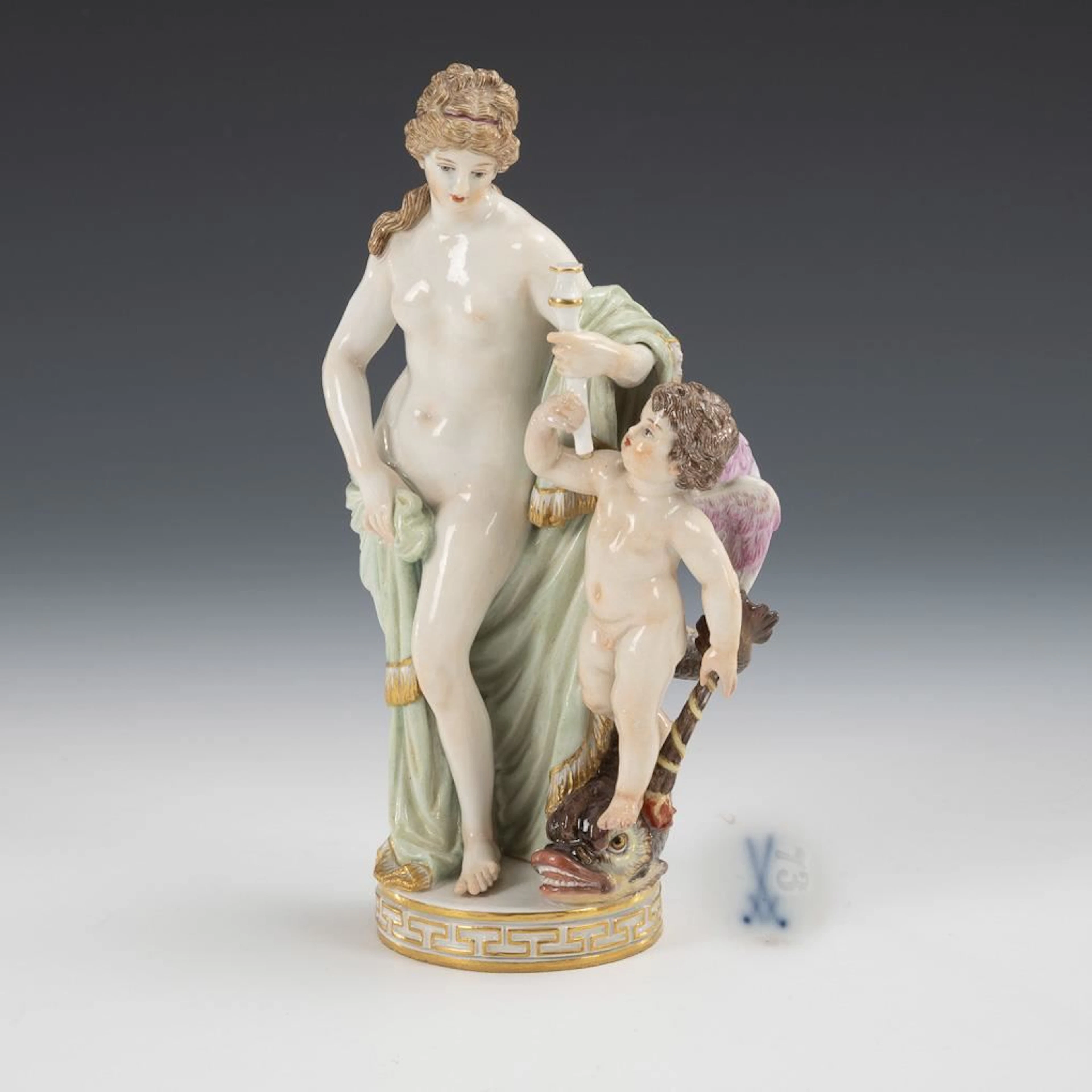 Venus with Cupid and a Dolphin. Meissen.