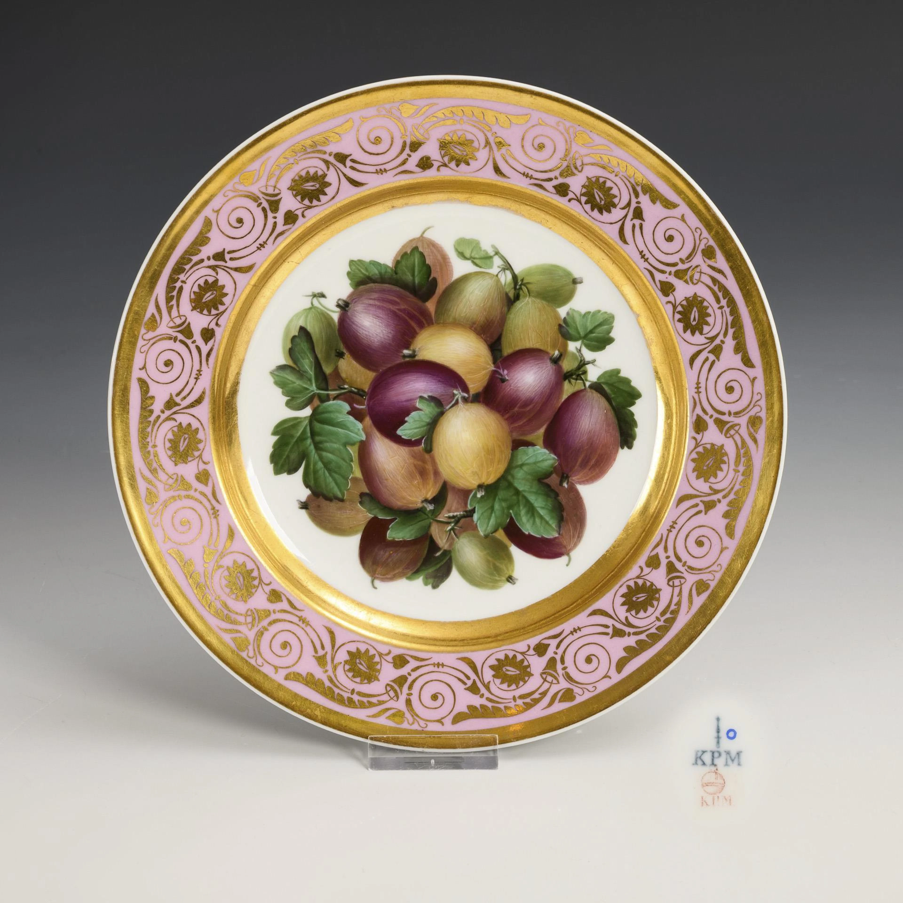 Plate with fruit painting. KPM Berlin.