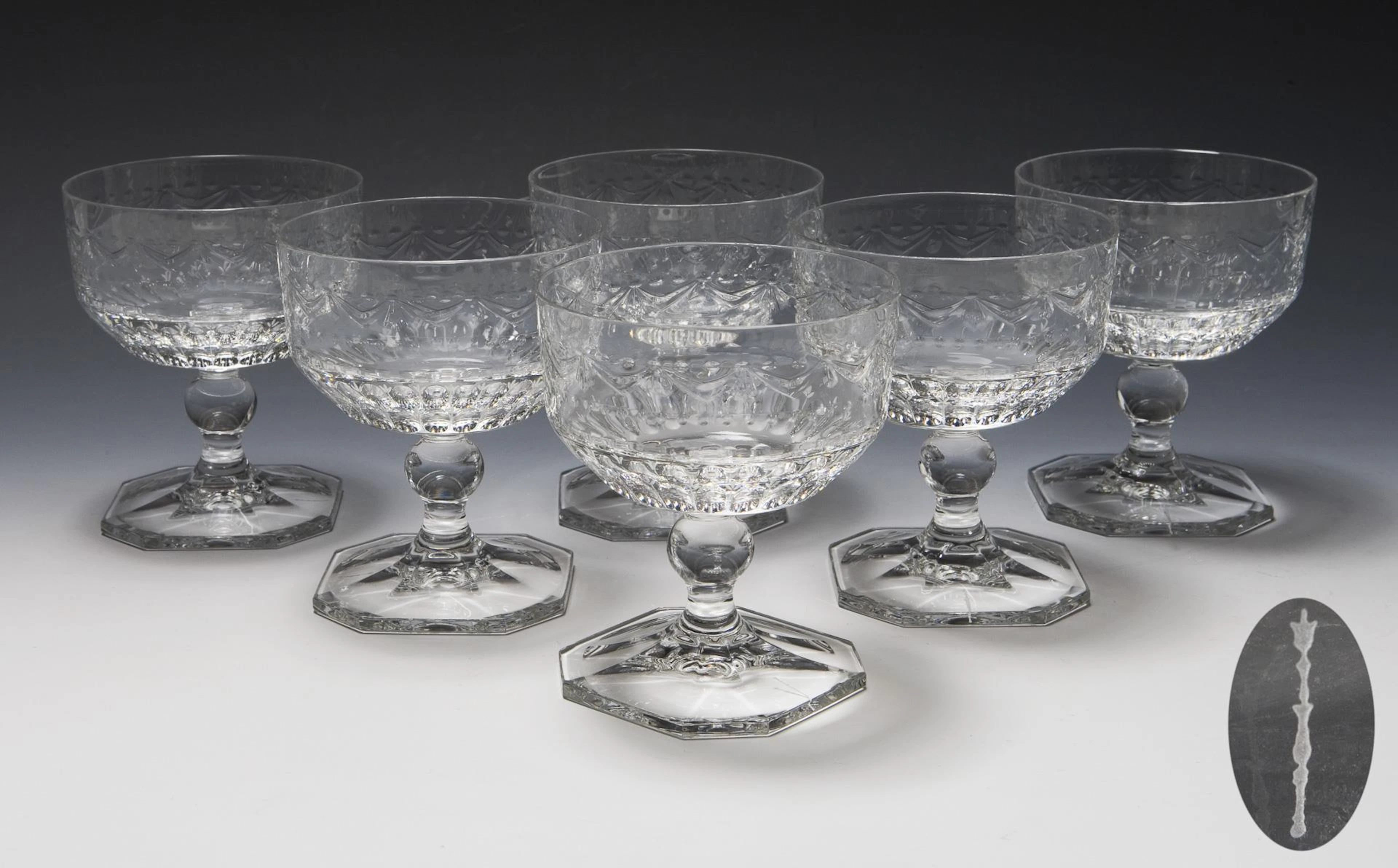 Set of 6 Kurland sect bowls. KPM Berlin.