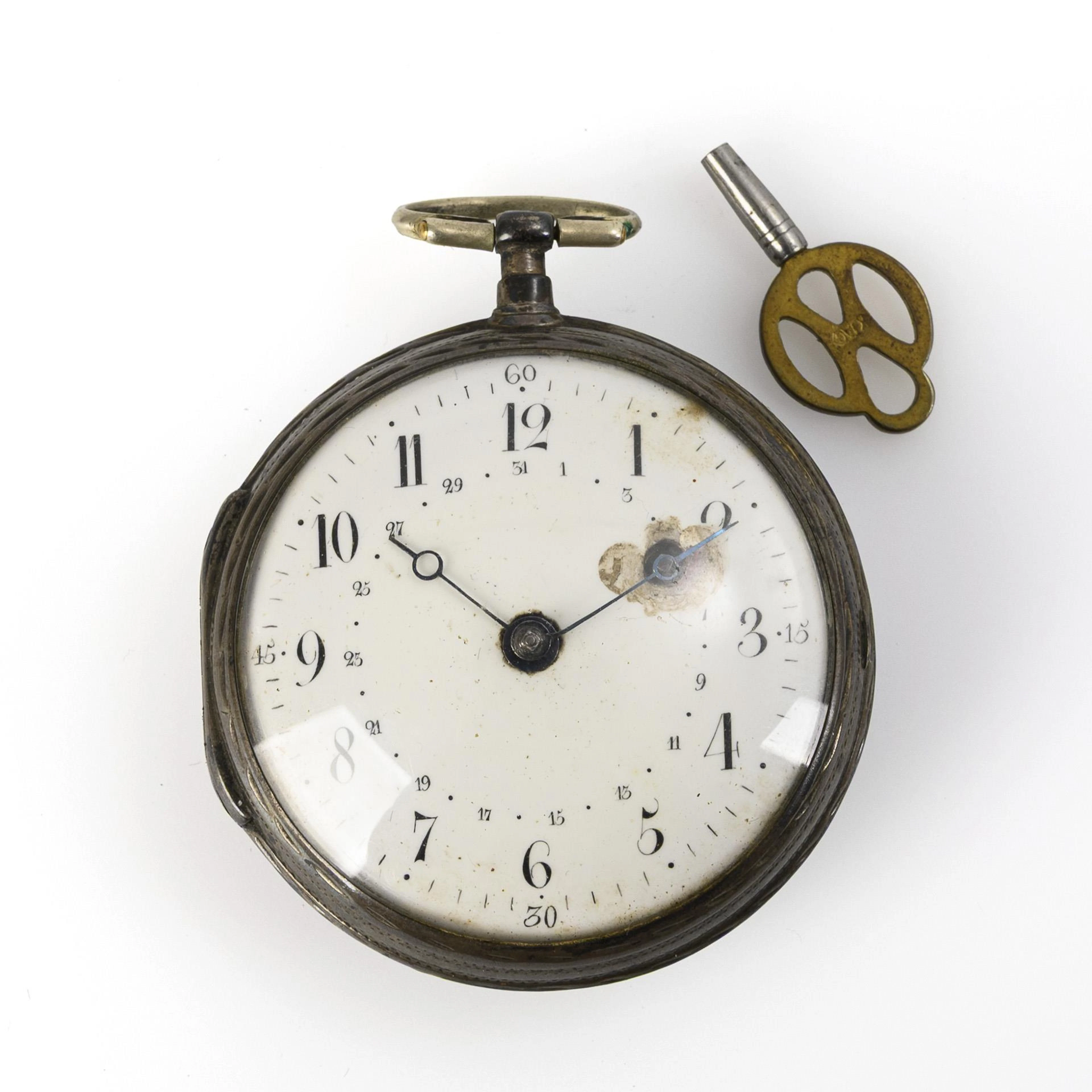 Silver Biedermeier verge pocket watch.