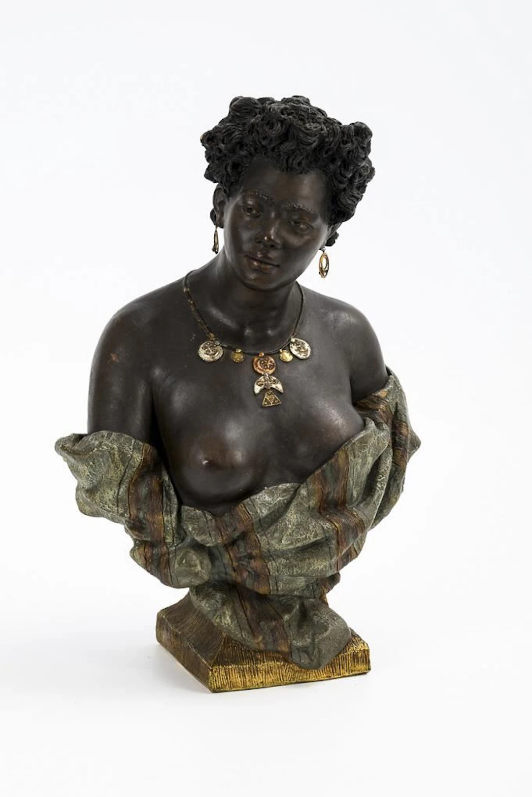 "Young African Woman" bust. Vienna-based manufacturer Friedrich Goldscheider.