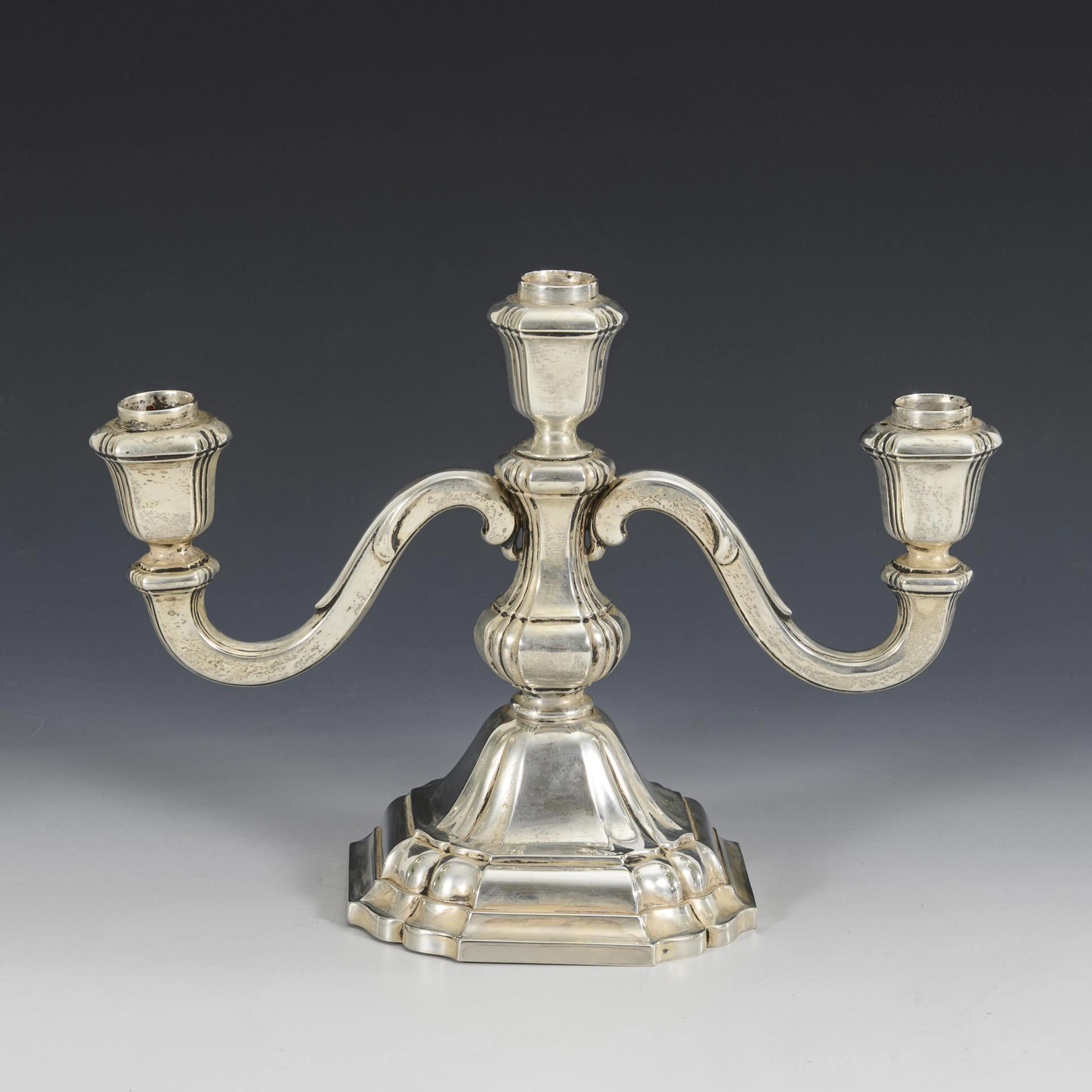 3-flame silver candlestick. Jakob Grimminger, Schwäbisch Gmünd.