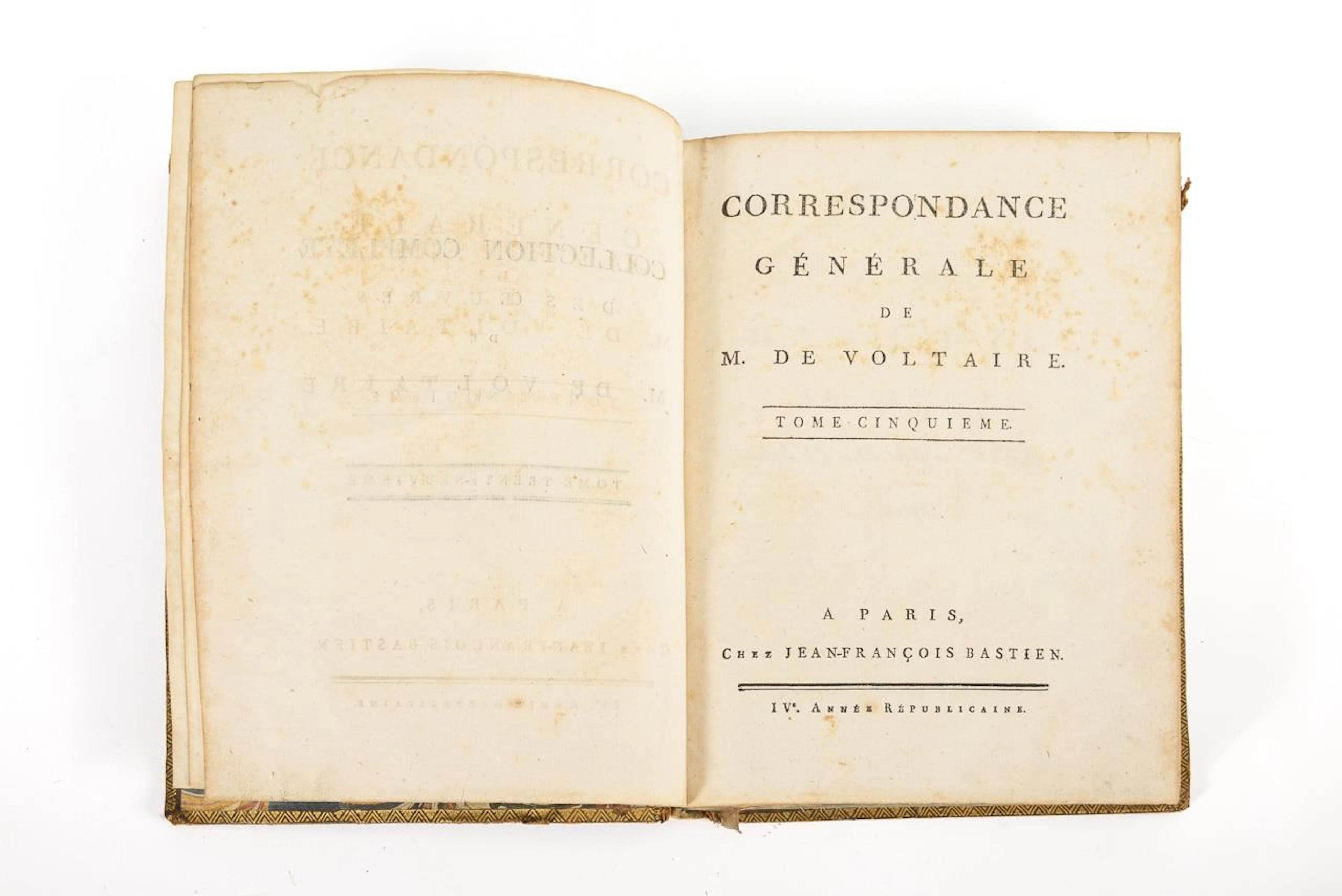 "Correspondance Générale de M. de Voltaire" - Volume Five