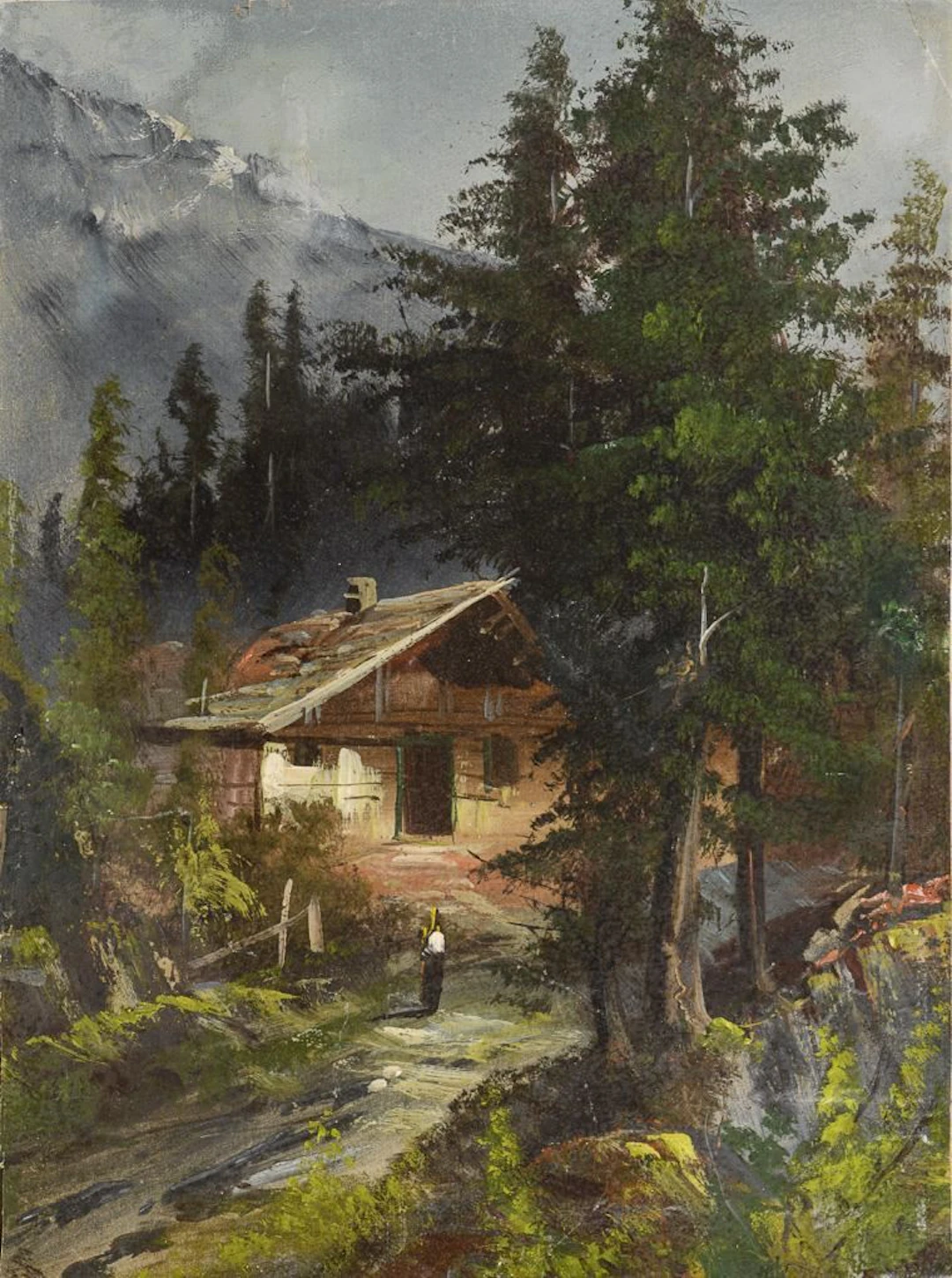 Forest Cottage with Figurative Elements