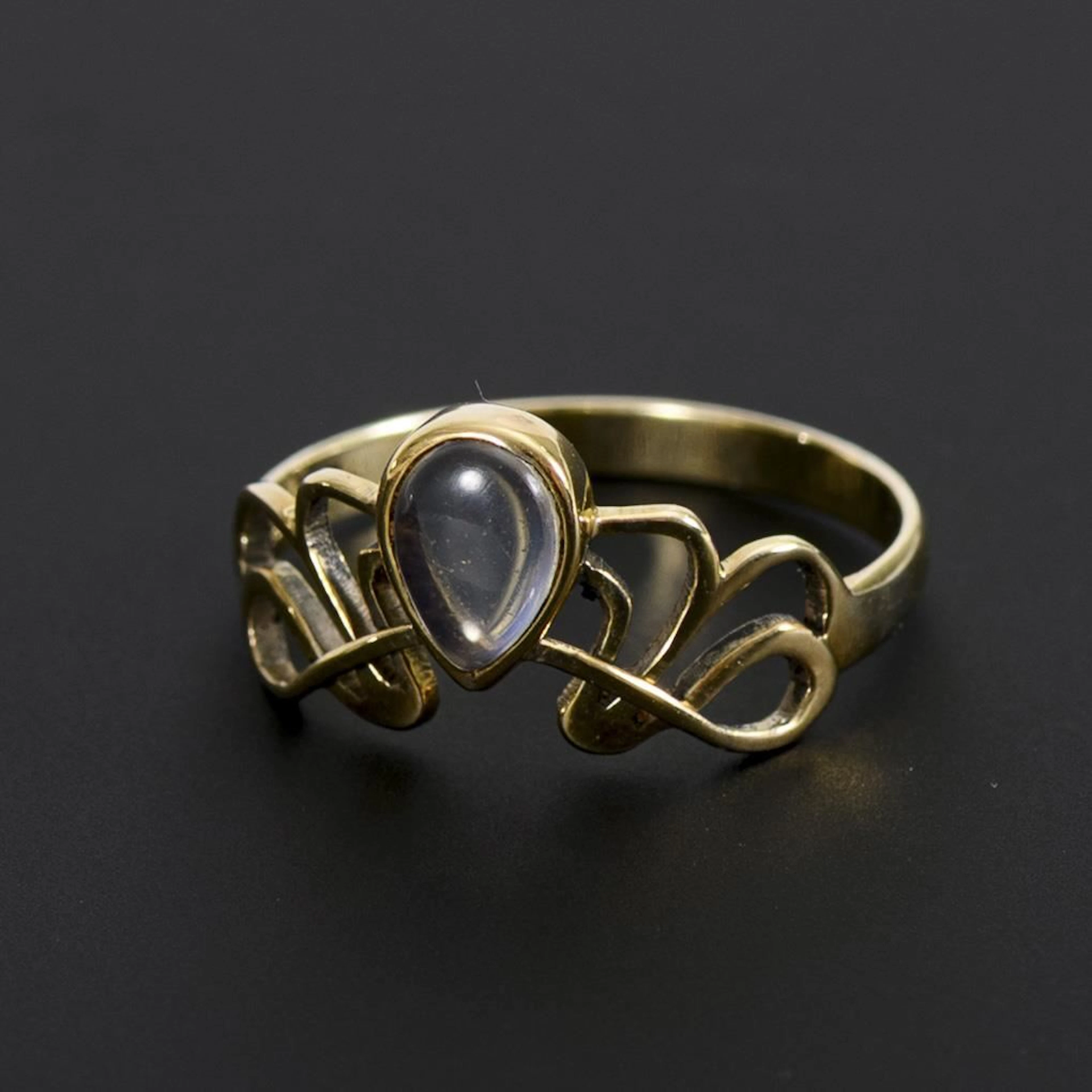 Art Nouveau-style moonstone ring.