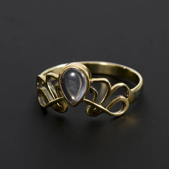 Art Nouveau-style moonstone ring.