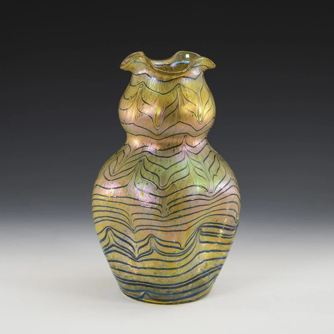 Rare large double pumpkin vase.