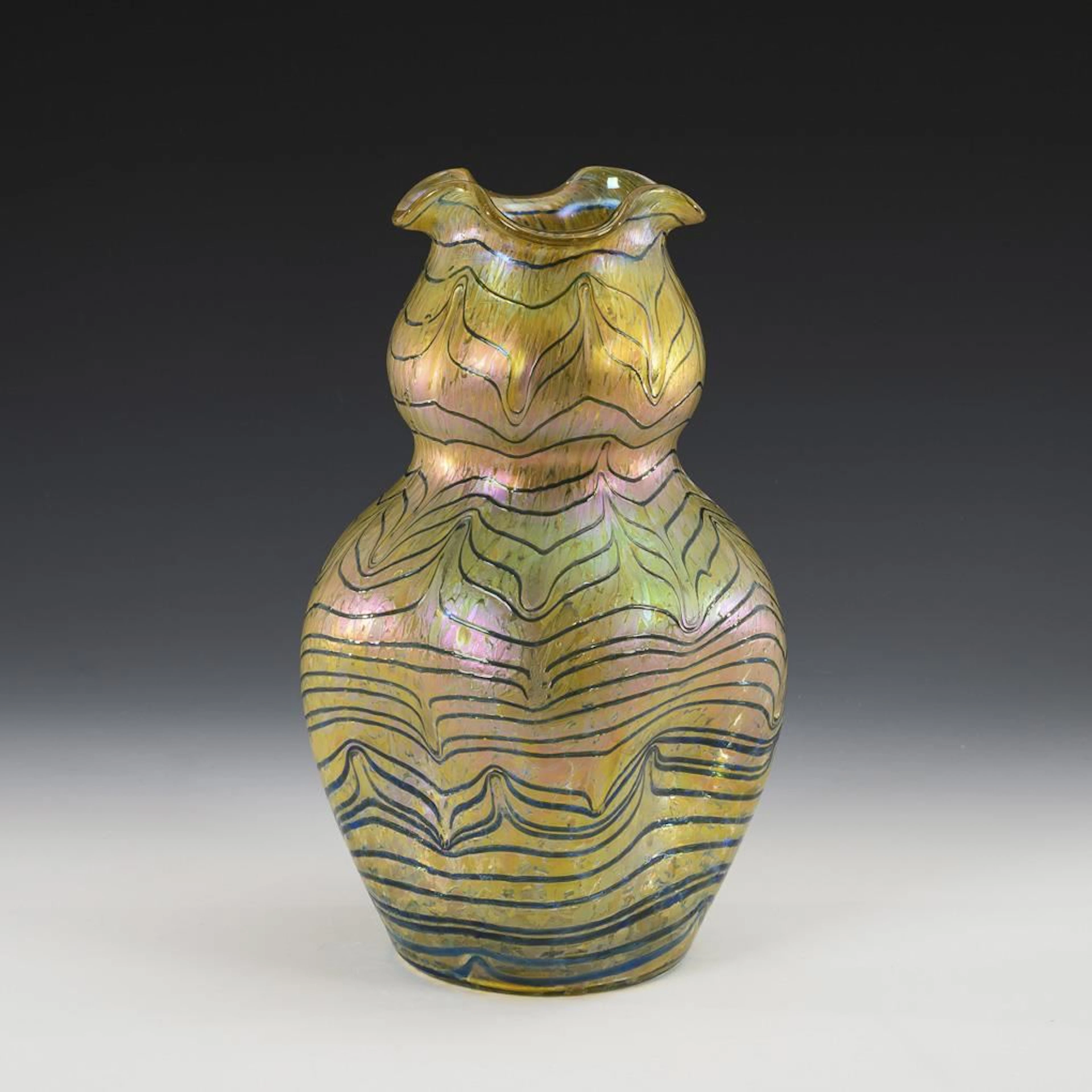 Rare large double pumpkin vase.