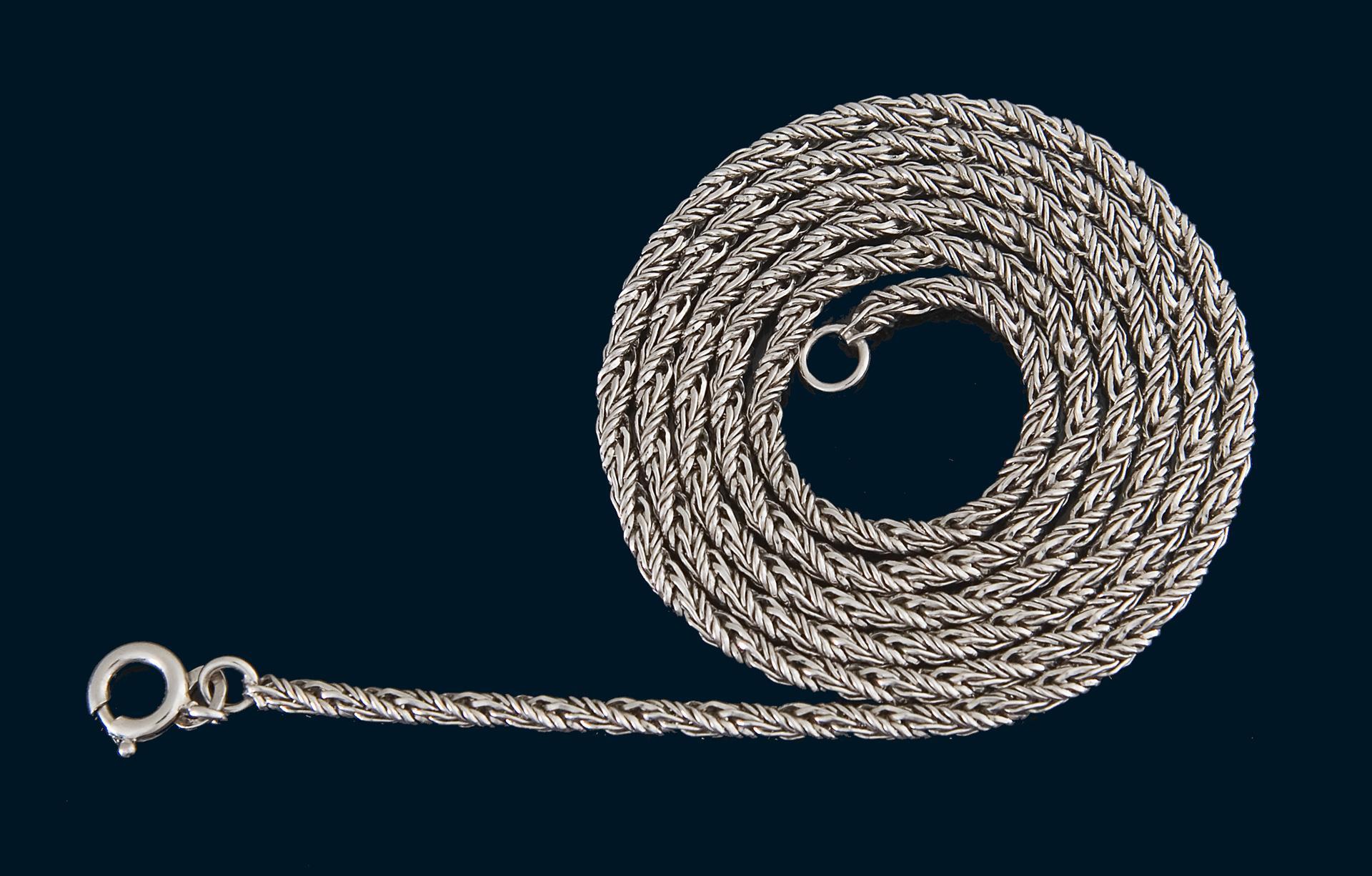 Gold cord necklace.
