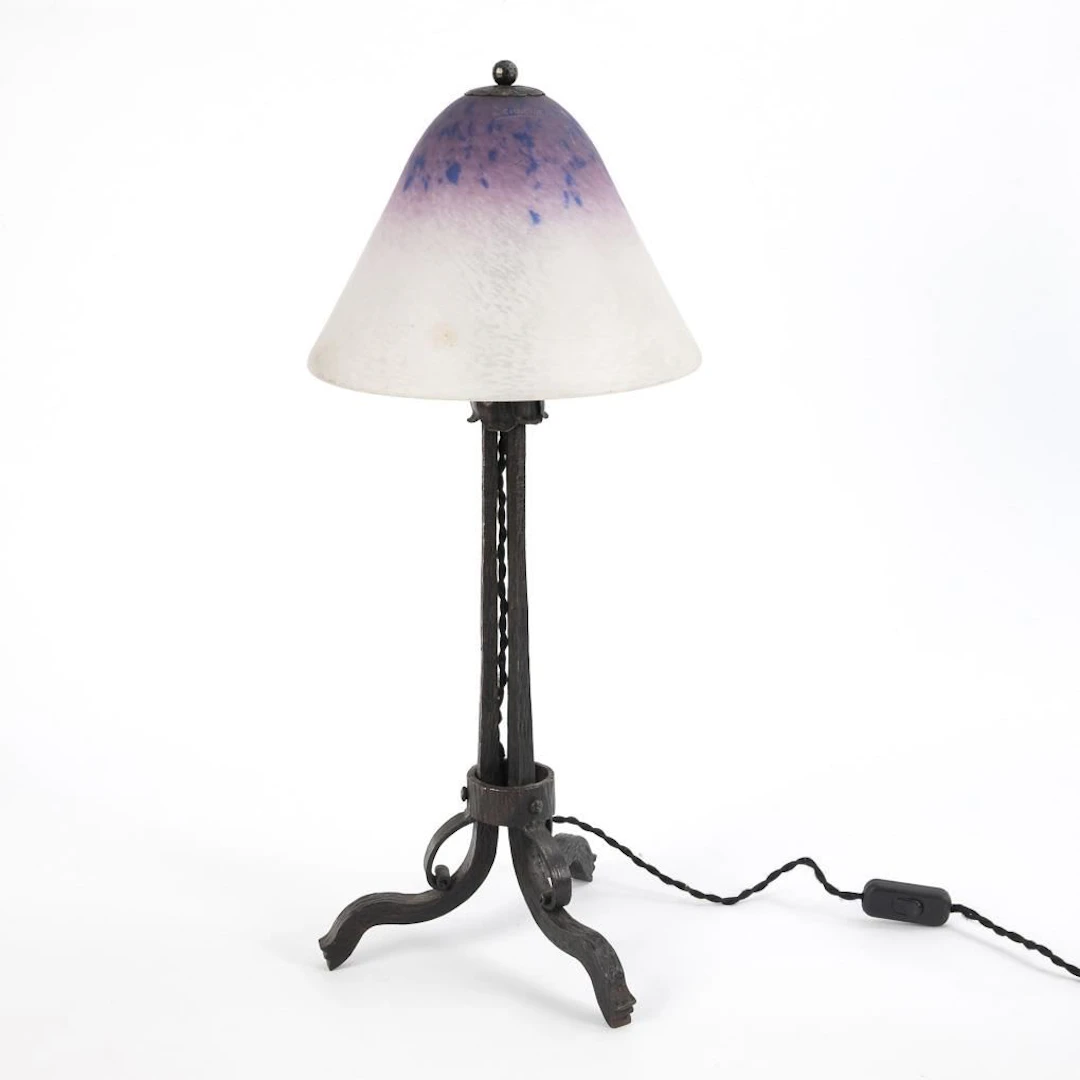 Large French table lamp. Schneider.