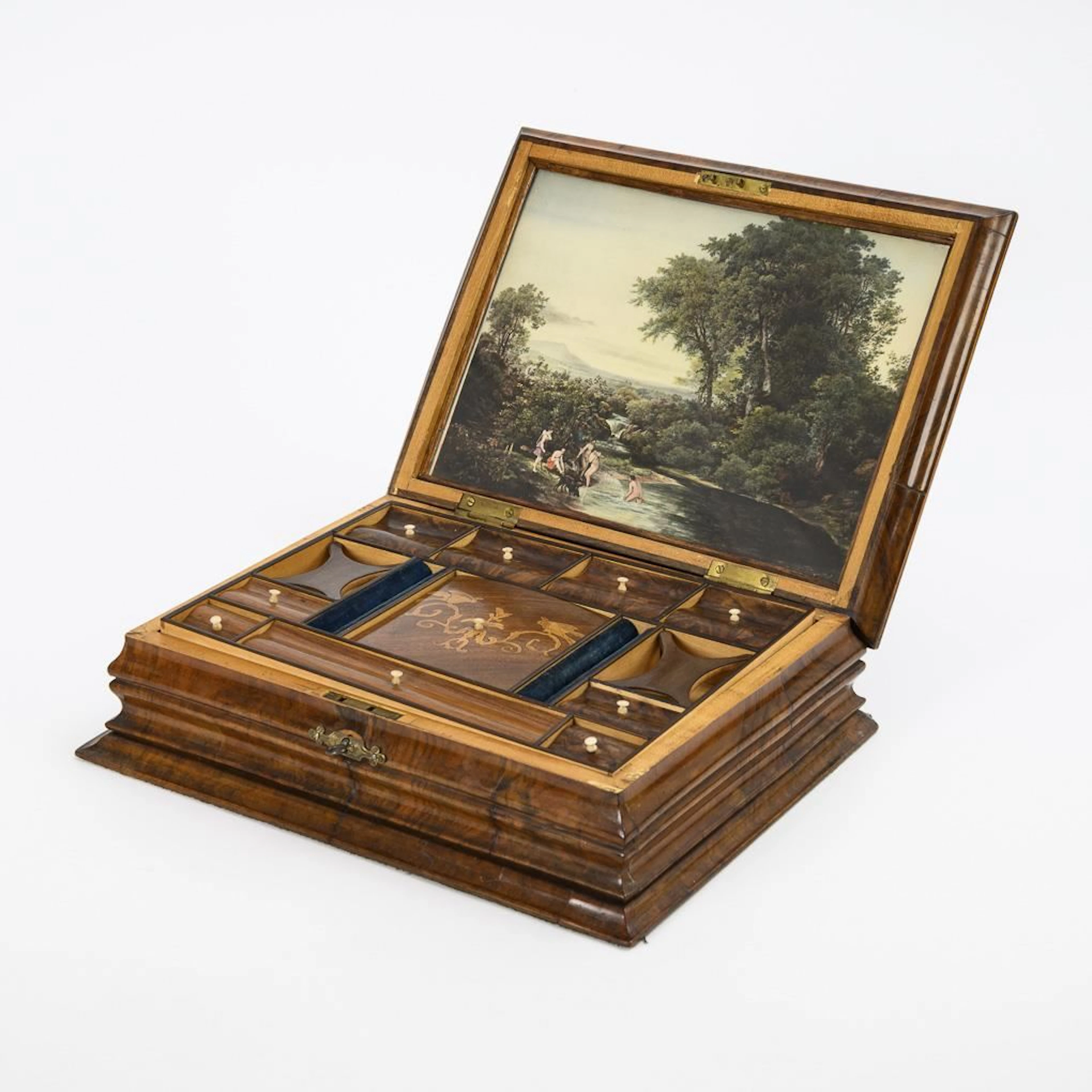 High-quality Biedermeier jewelry box.