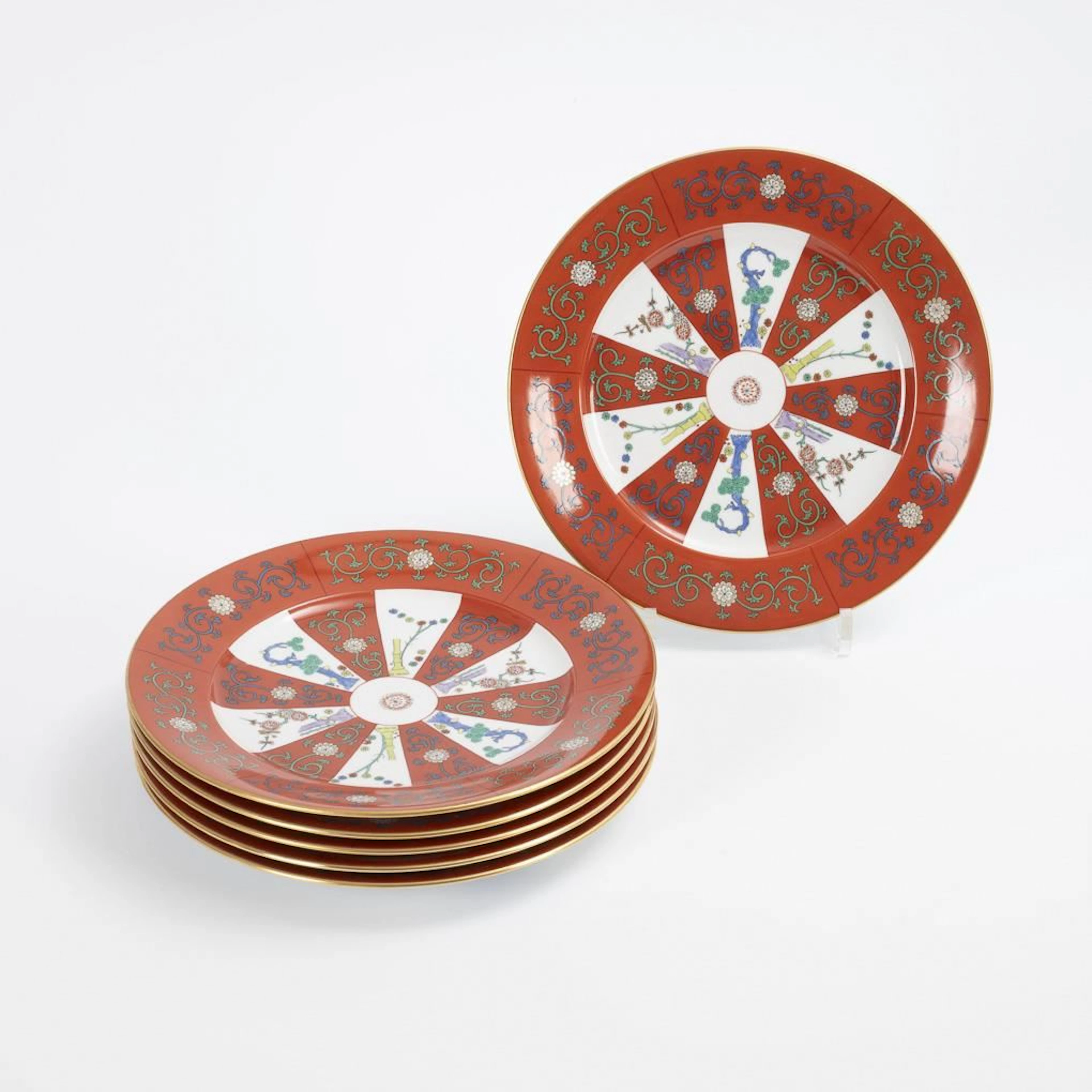 6 "Siang Rouge / Gödöllő" dinner plates. Herend.