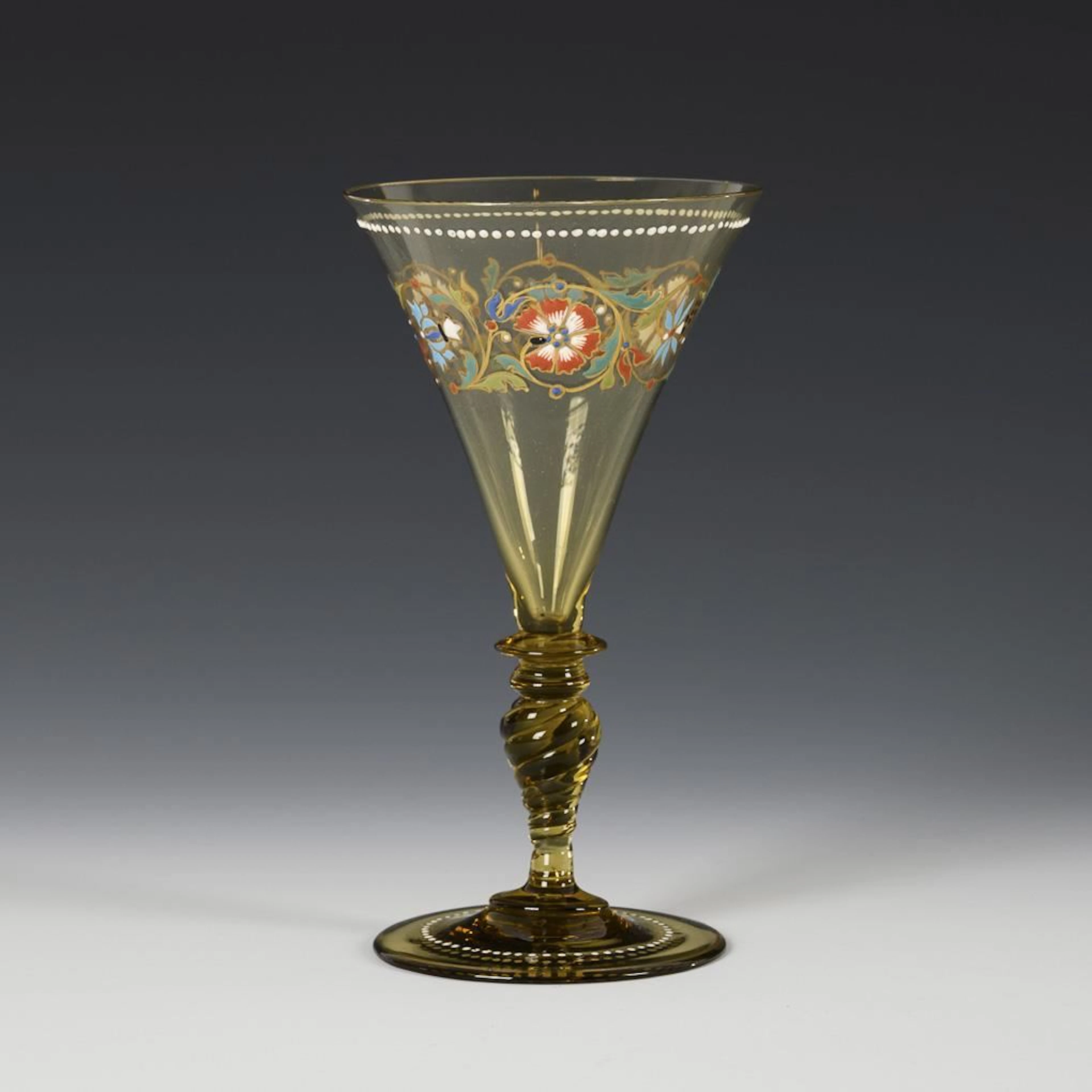 Rare goblet with enamel decoration. Theresienthal.
