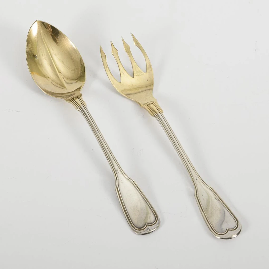 2-piece serving set in a case. Bruckmann & Söhne, Heilbronn.
