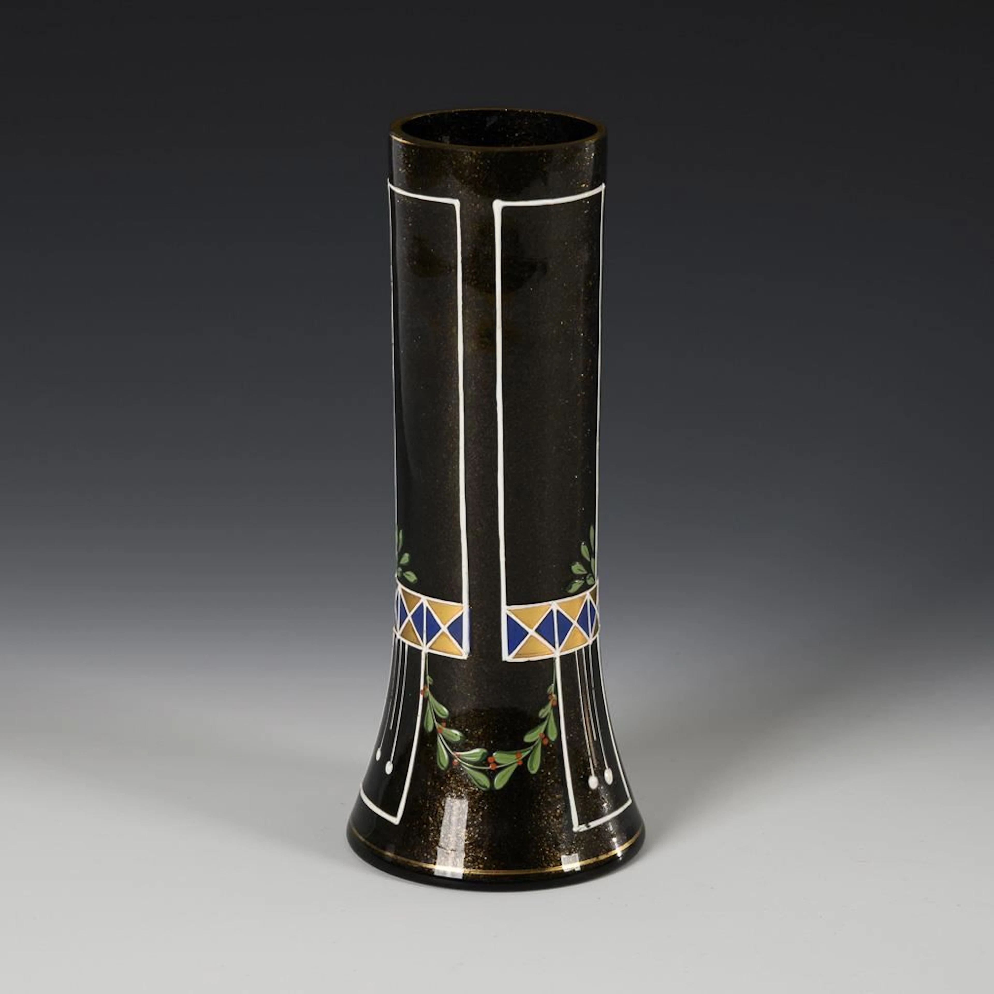 Art Nouveau Aventurine Glass Vase. Riedel.
