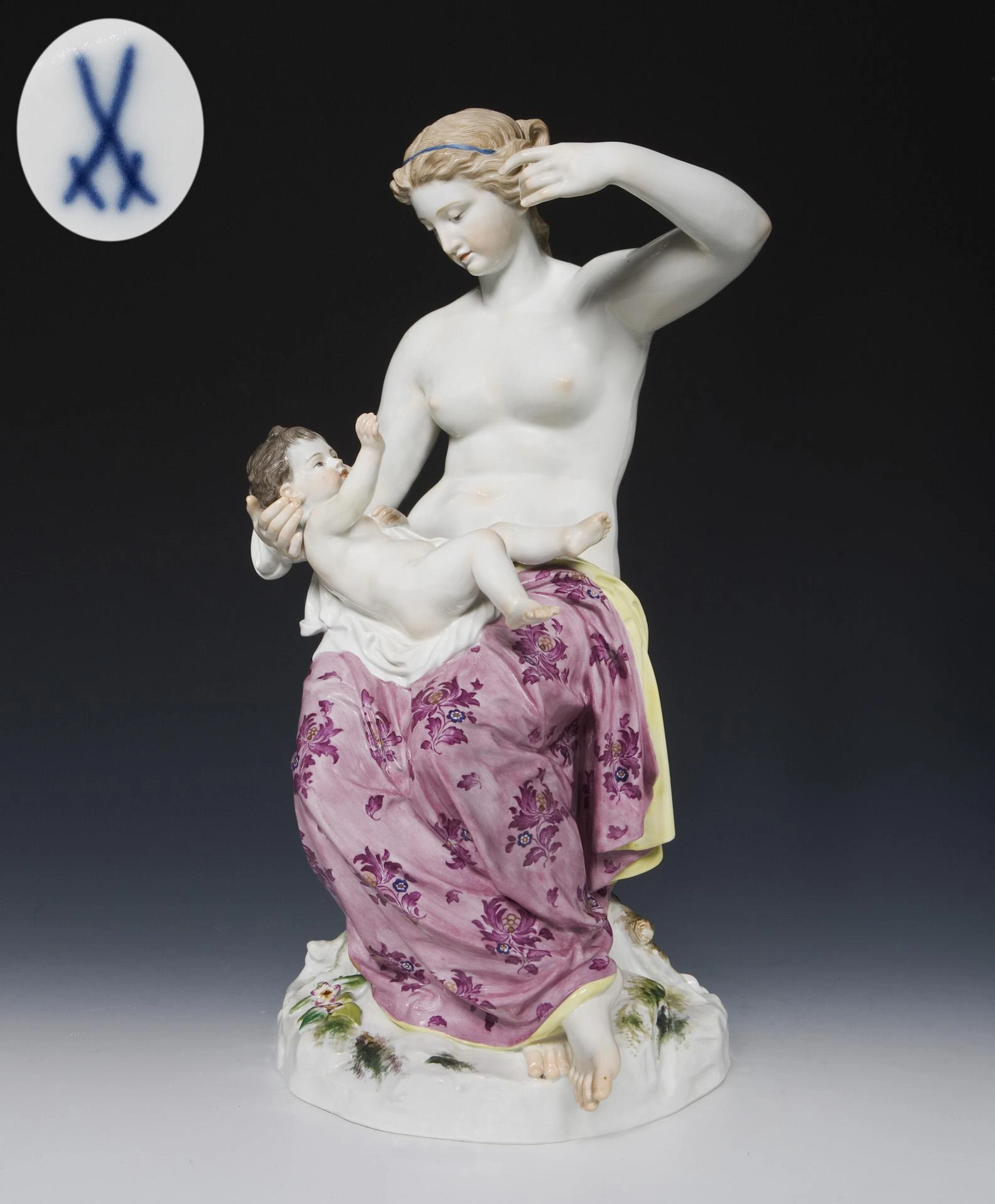Large group of figures: Caritas. Meissen.
