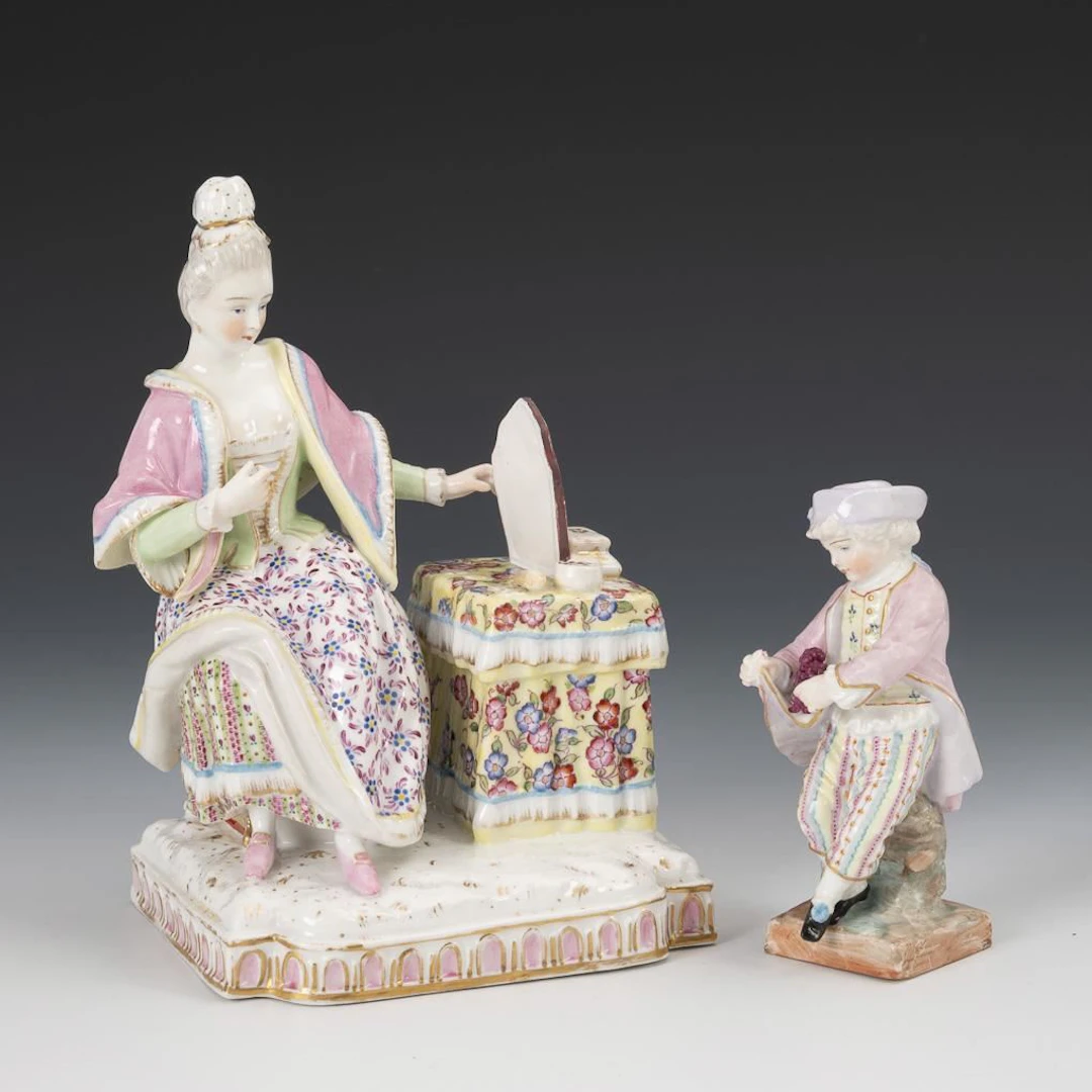 Lady at a Dressing Table and a Gardener Boy.