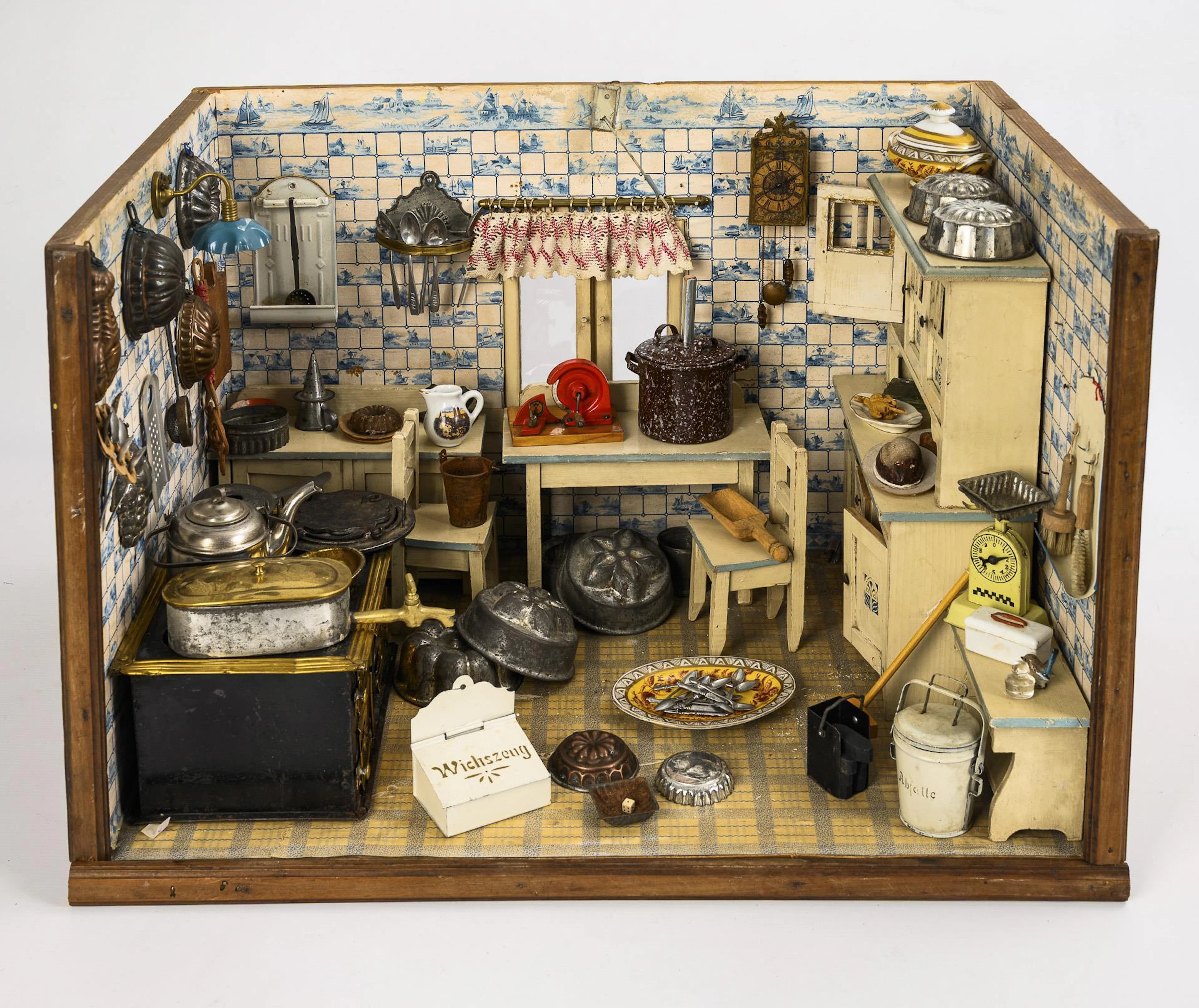 Doll kitchen with Art Nouveau furniture.