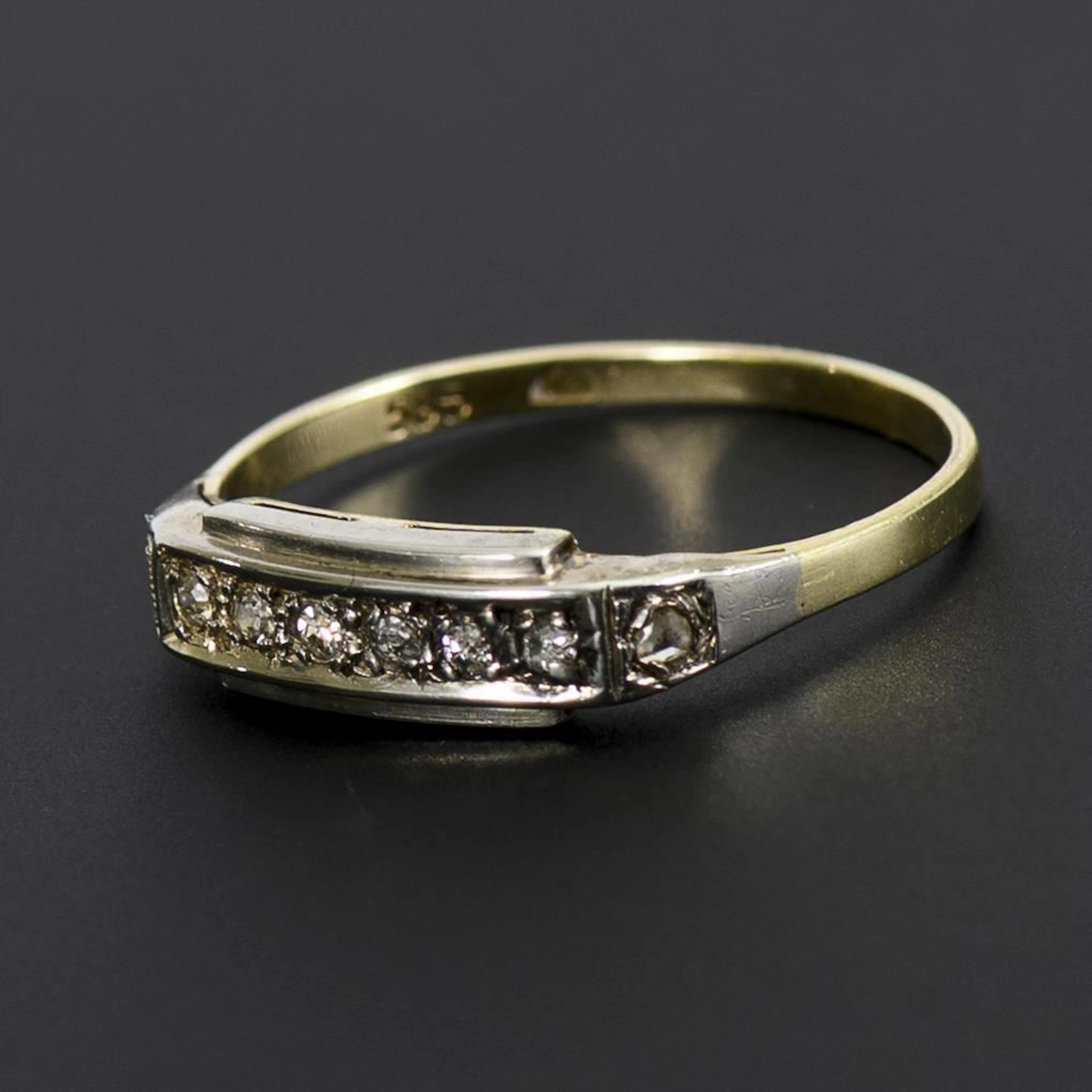 Art Deco ring with small diamonds.