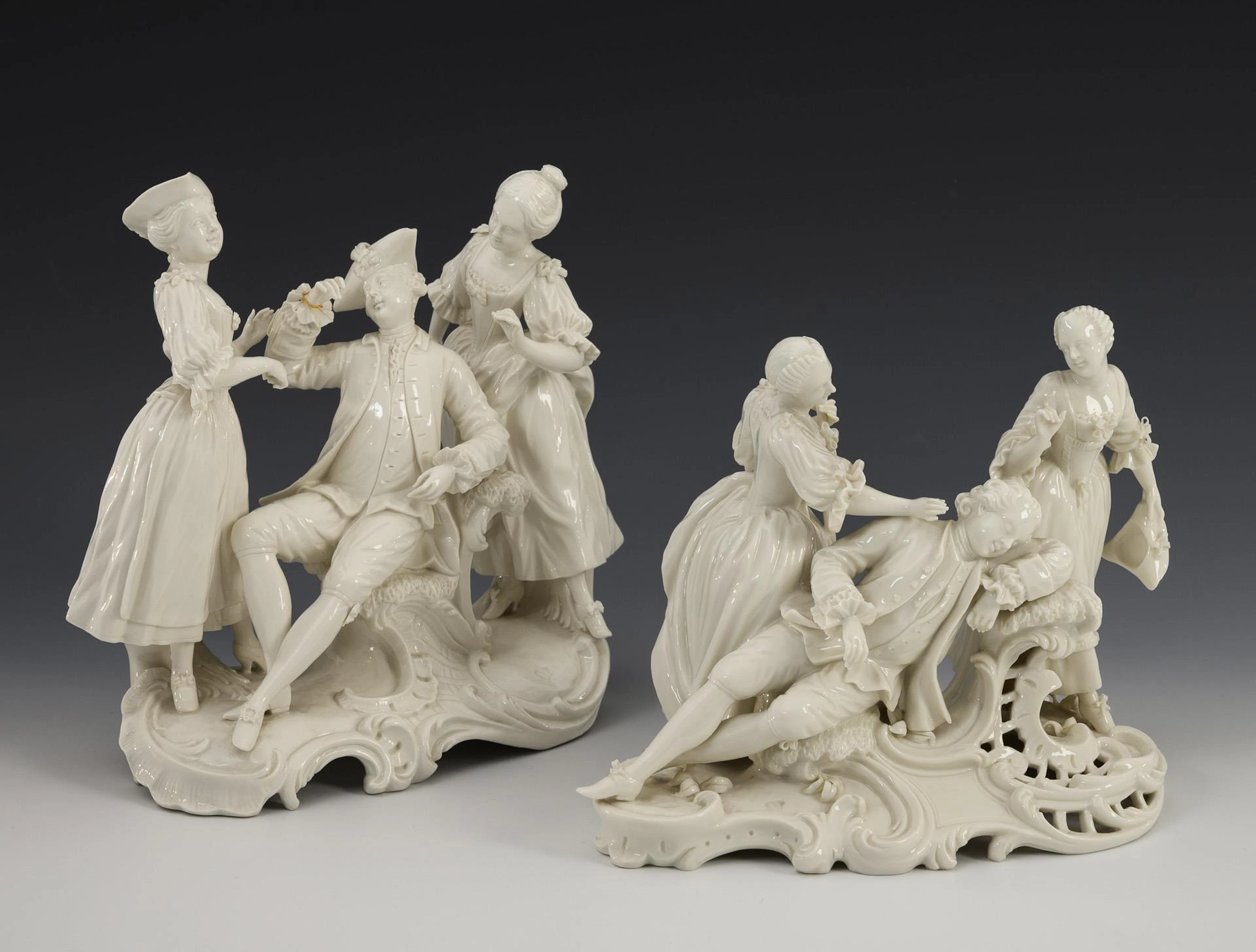 2 rococo groups. Nymphenburg.
