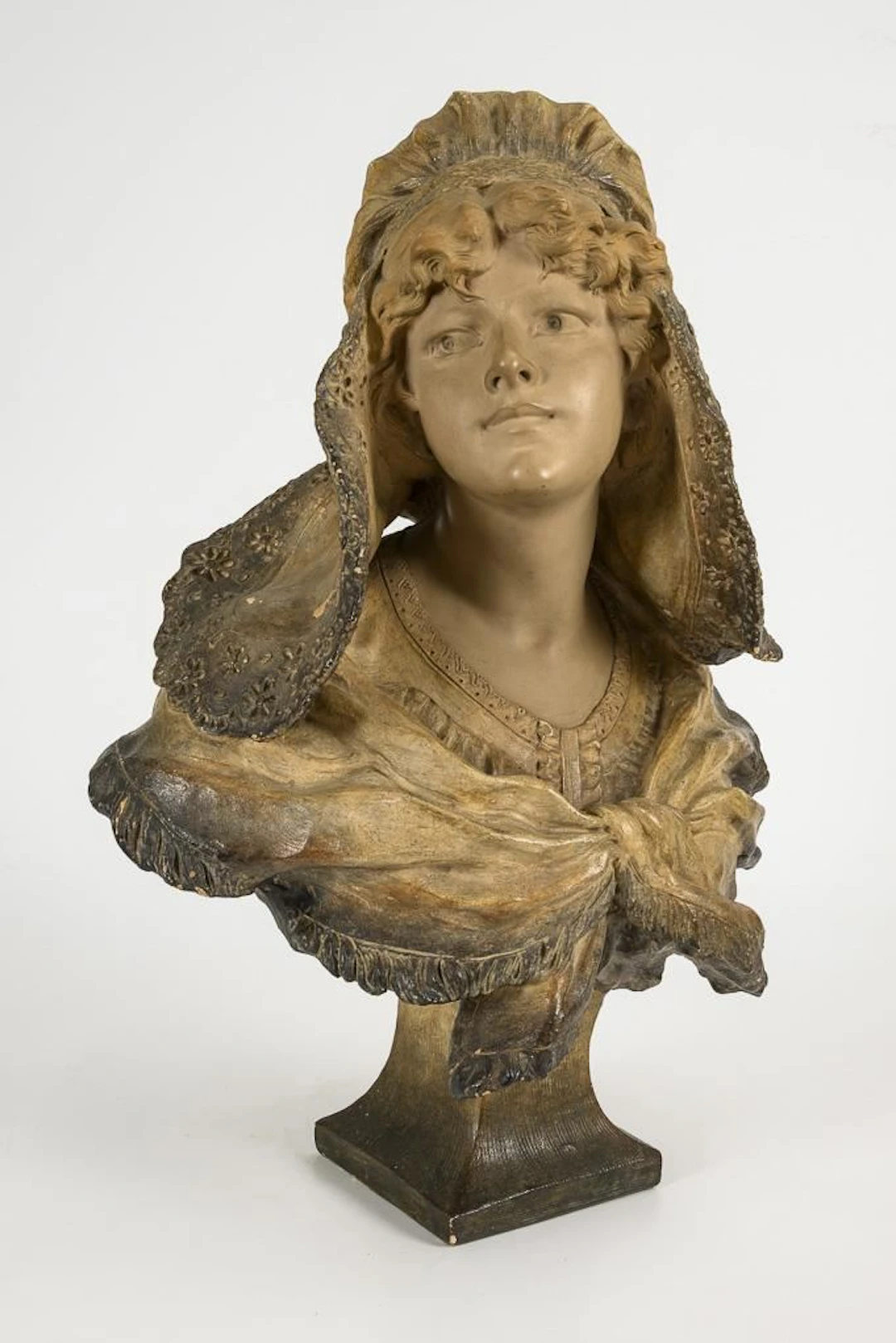 Bust of a Lady Wearing a Lace Bonnet.