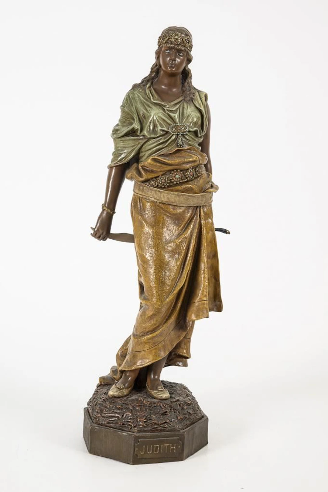"Judith" figurine. Vienna-based manufacturer Friedrich Goldscheider.