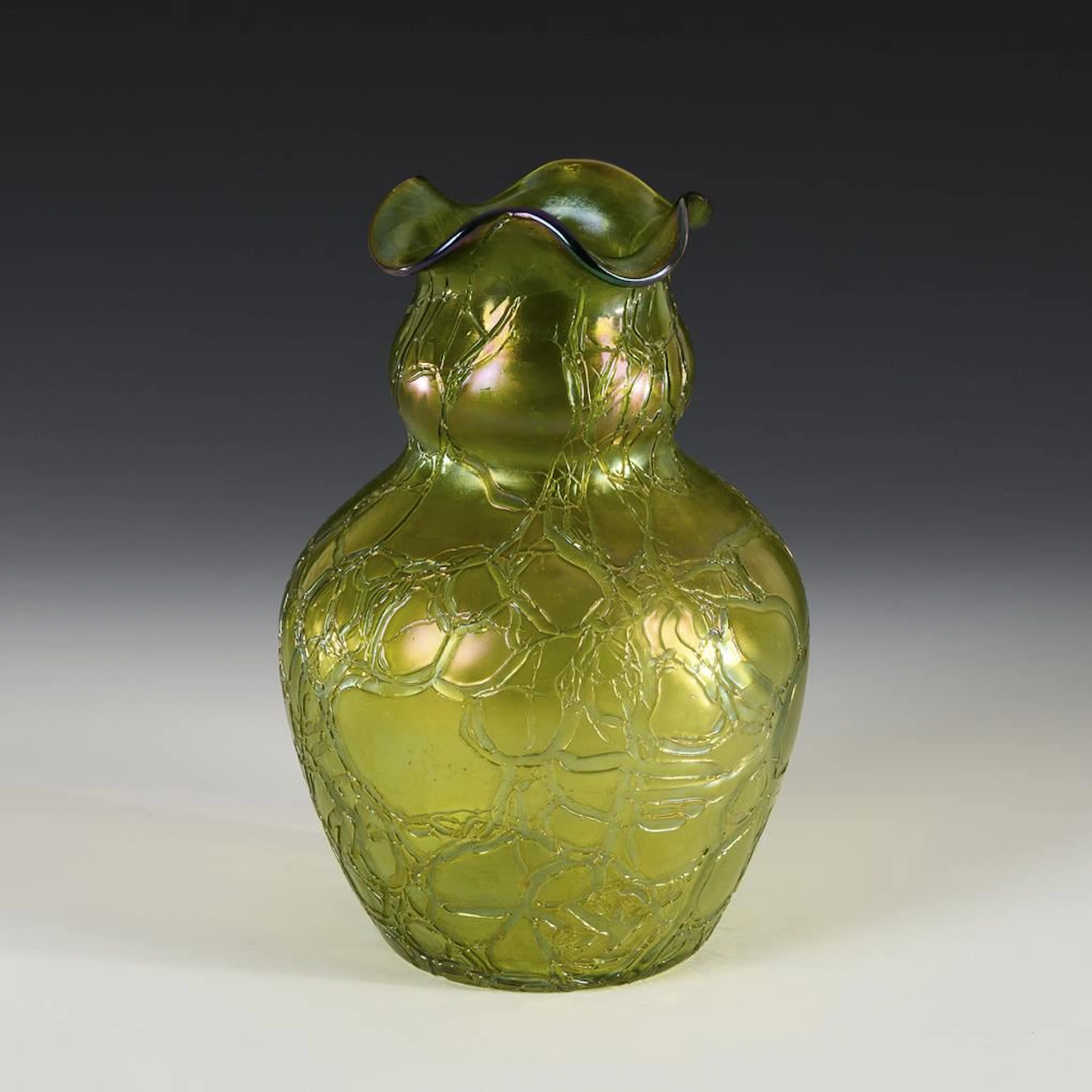 Art Nouveau vase with a crackle finish. Kralik.