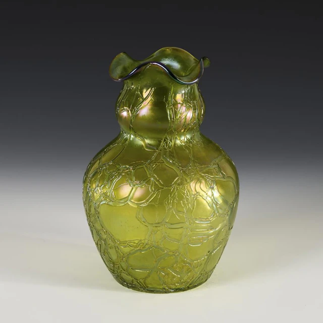 Art Nouveau vase with a crackle finish. Kralik.
