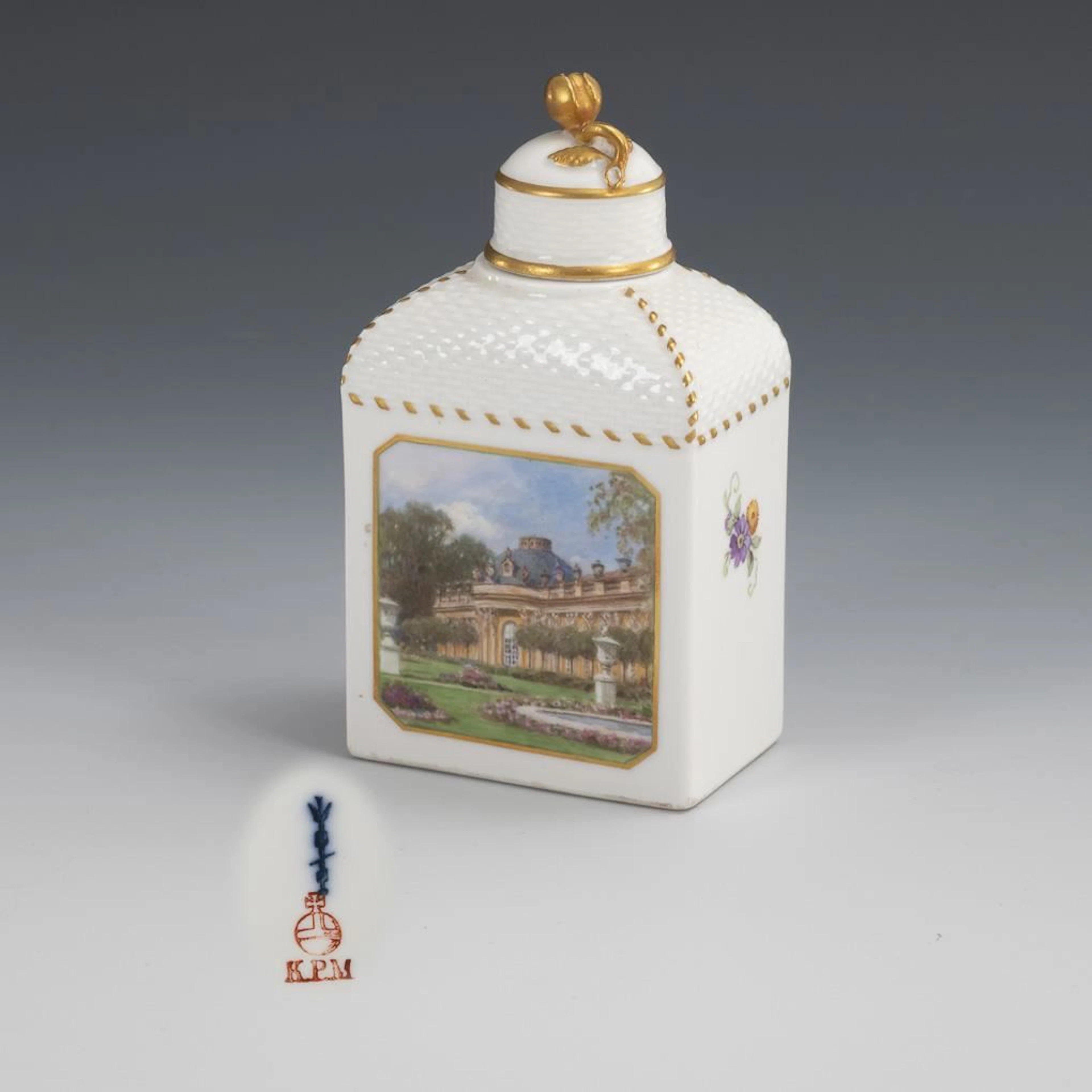 Sanssouci View Tea Canister. KPM Berlin.