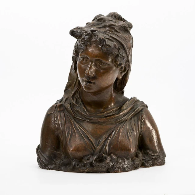 Art Nouveau terracotta bust of a woman