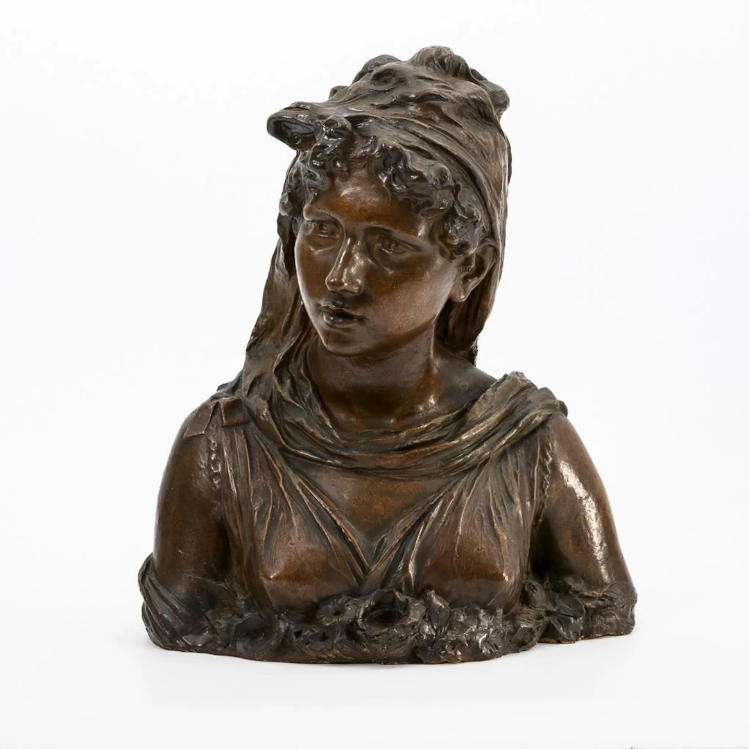 Art Nouveau terracotta bust of a woman