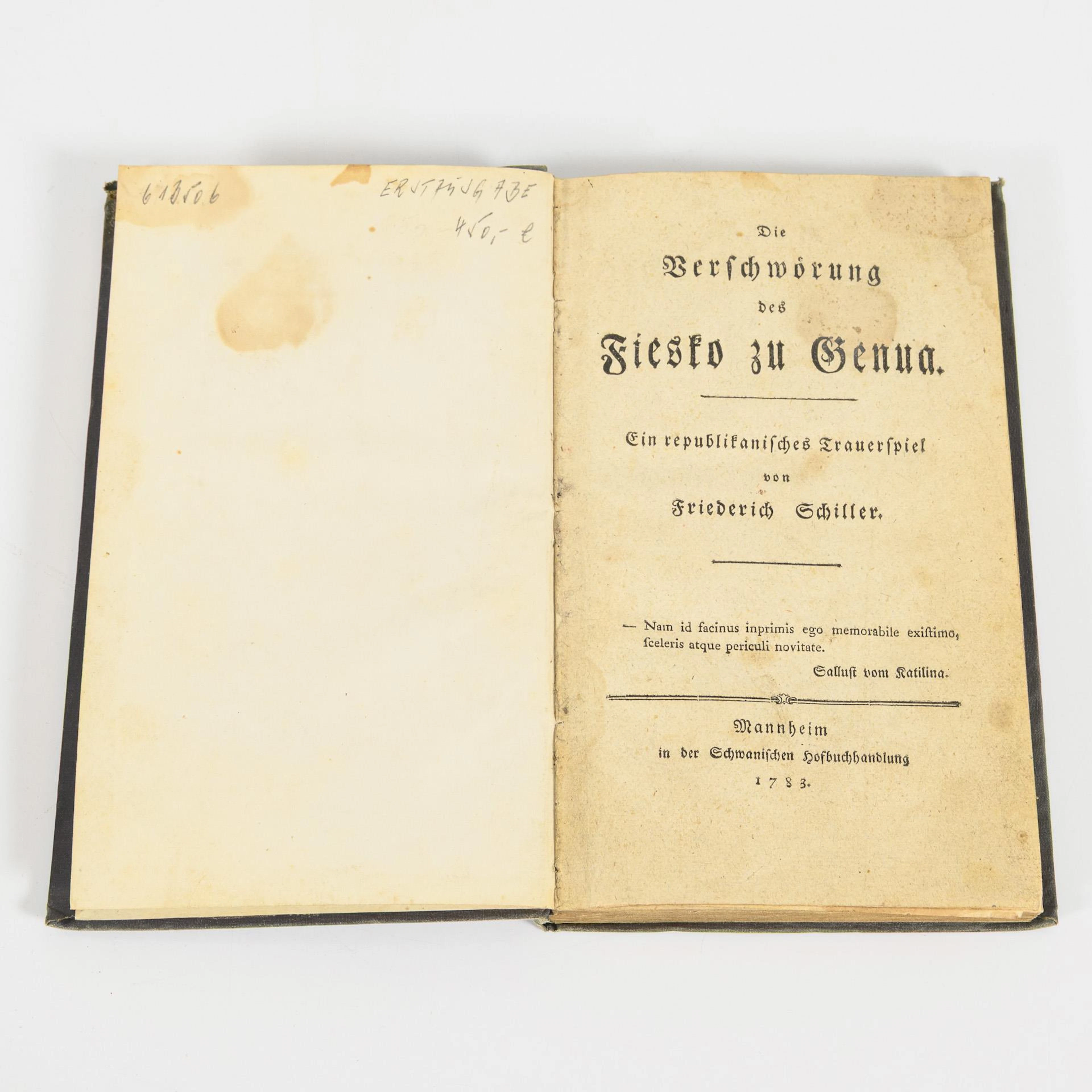 SCHILLER, Friedrich, SCHILLER, Friedrich, SCHILLER, Friedrich, First