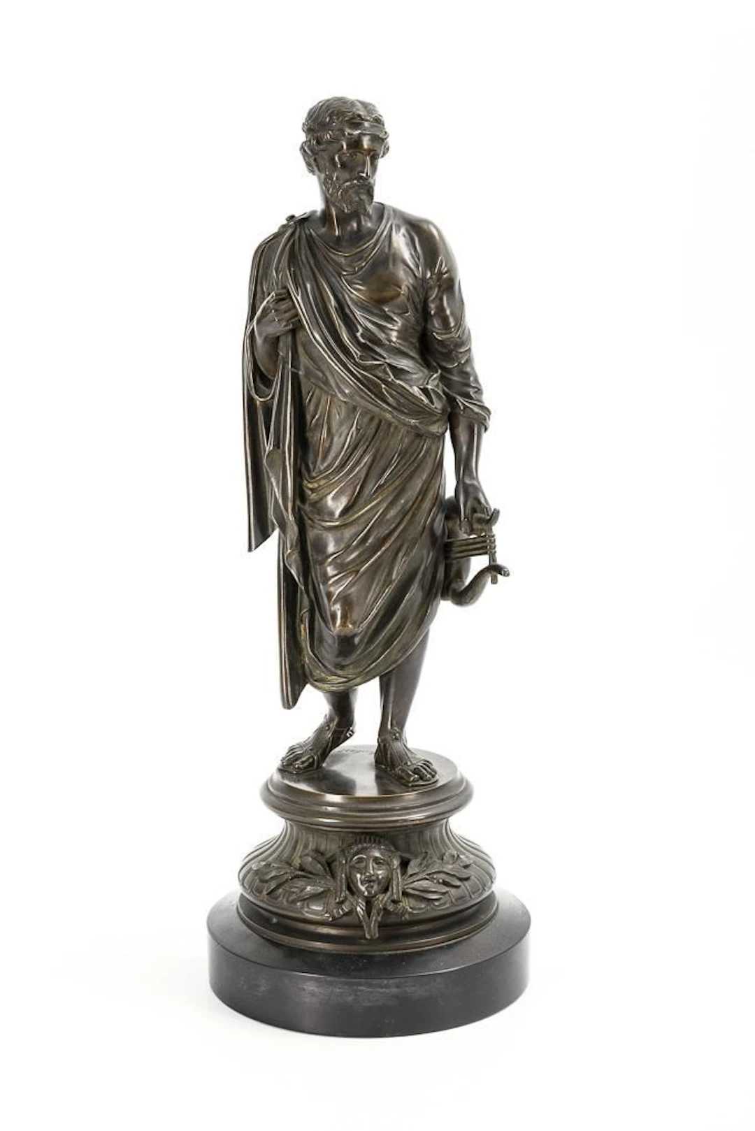AUBERT, AUBERT, AUBERT, Bronze figure of a musician in an antique
