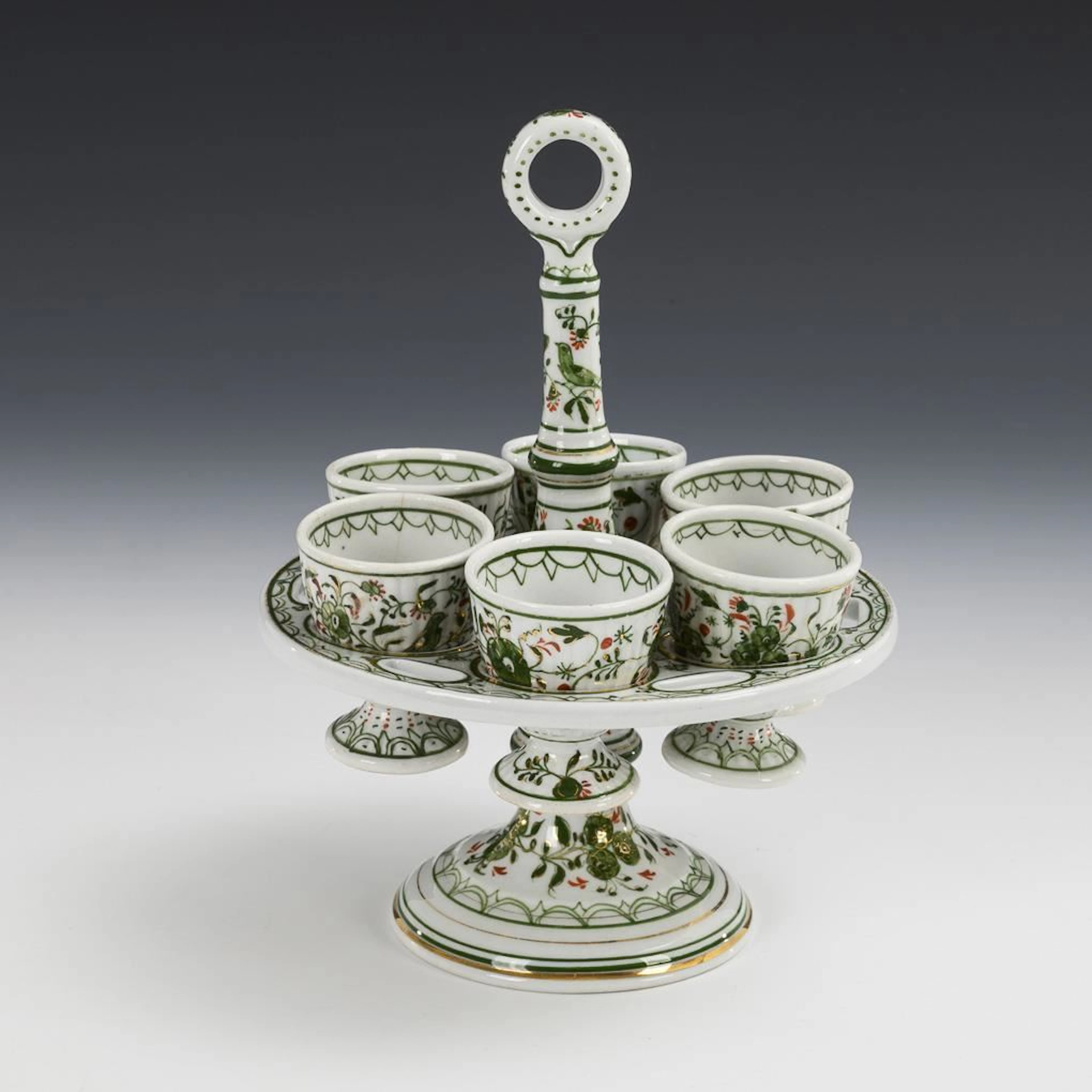 Bird-Patterned Egg Cup Set. Rauenstein.
