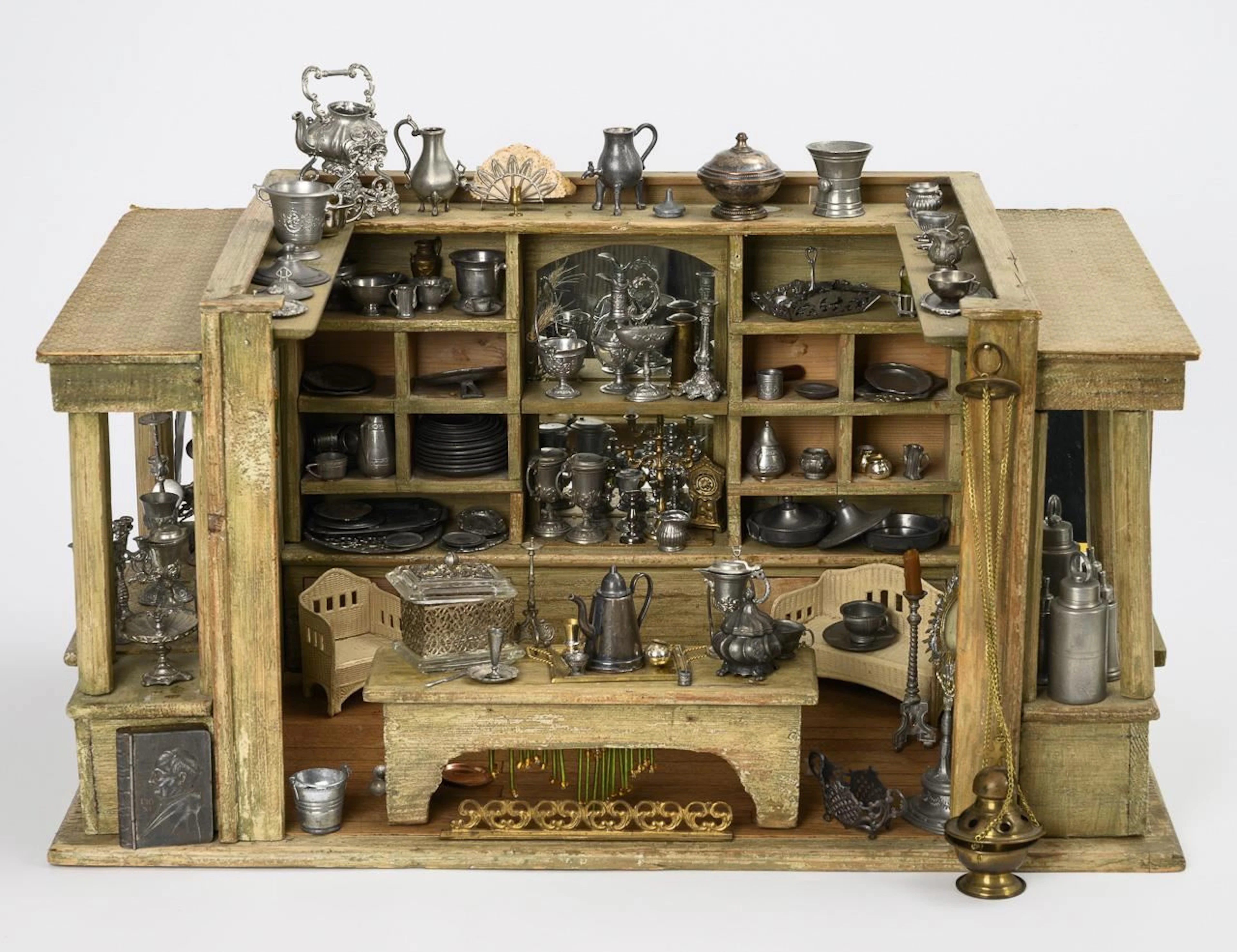 Art Nouveau toy store as a pewter shop.