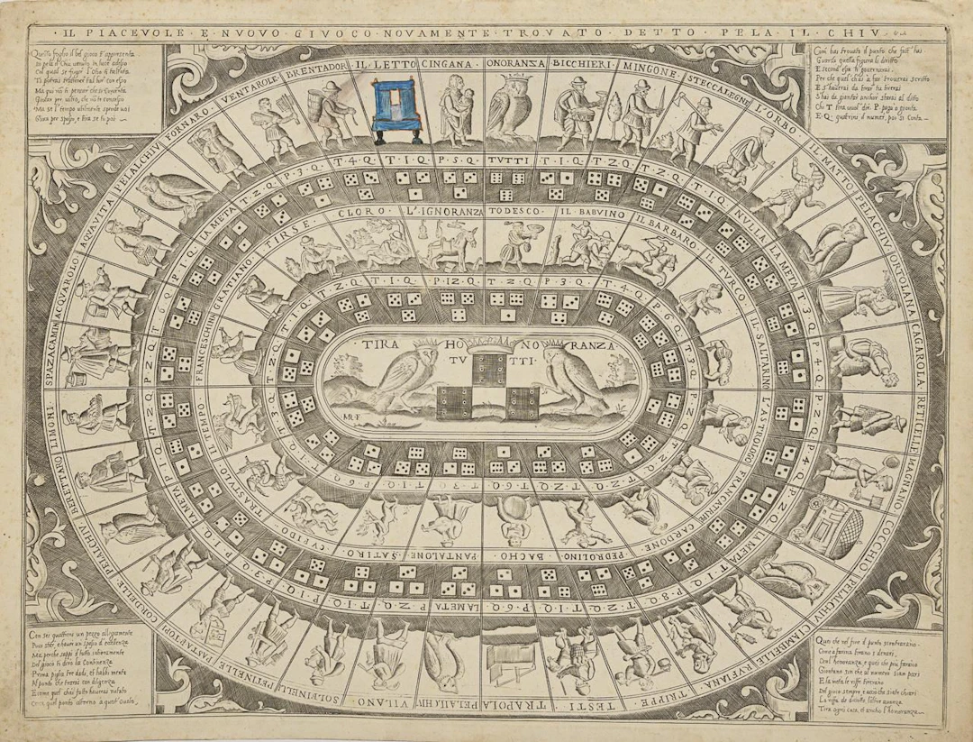 Game Board "Il Piacevole e Nuovo Giuoco Novamente Trovato Detto Pela il Chiu".