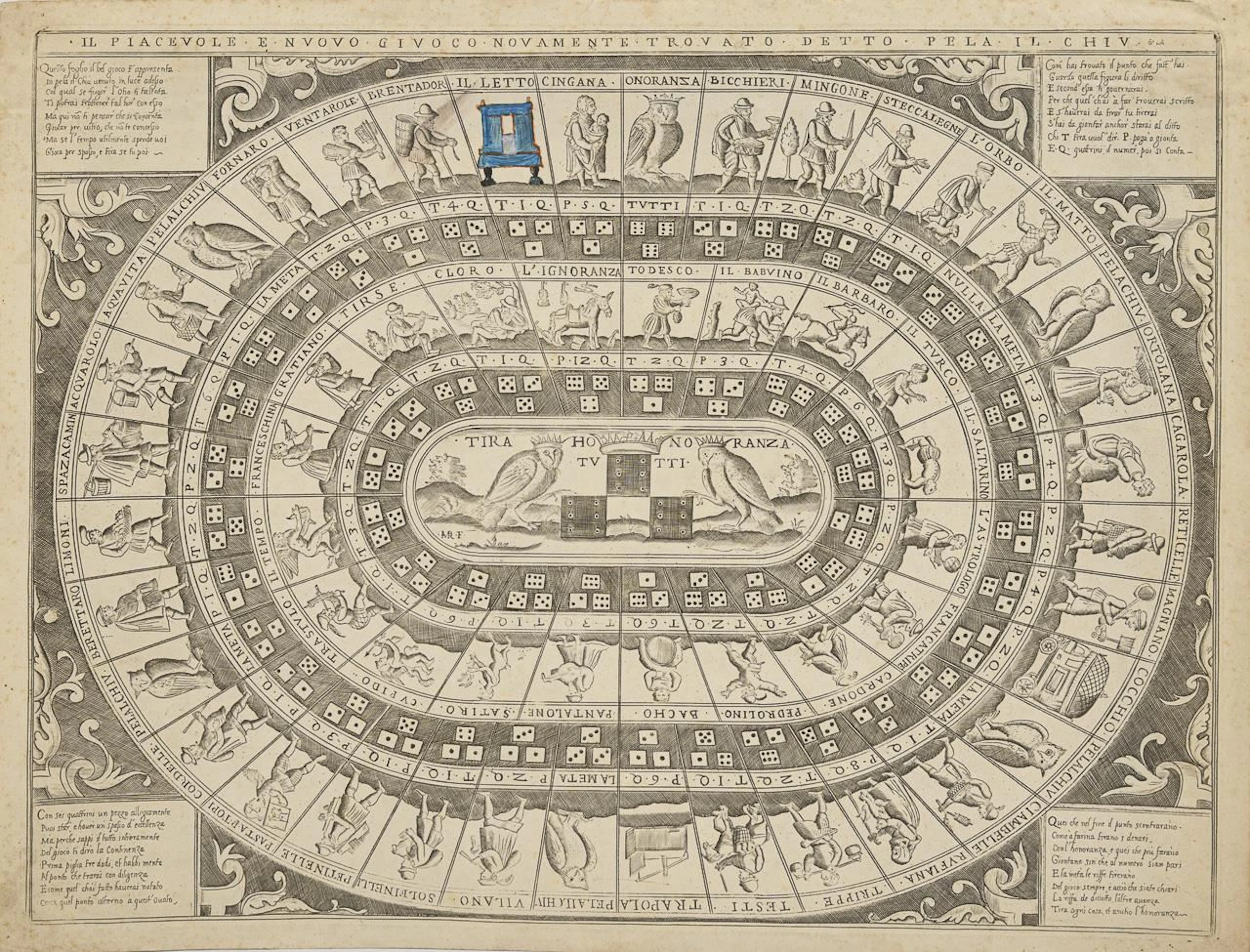 Game Board "Il Piacevole e Nuovo Giuoco Novamente Trovato Detto Pela il Chiu".