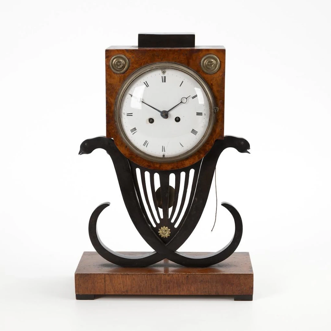 Empire-style mantle clock in need of restoration.