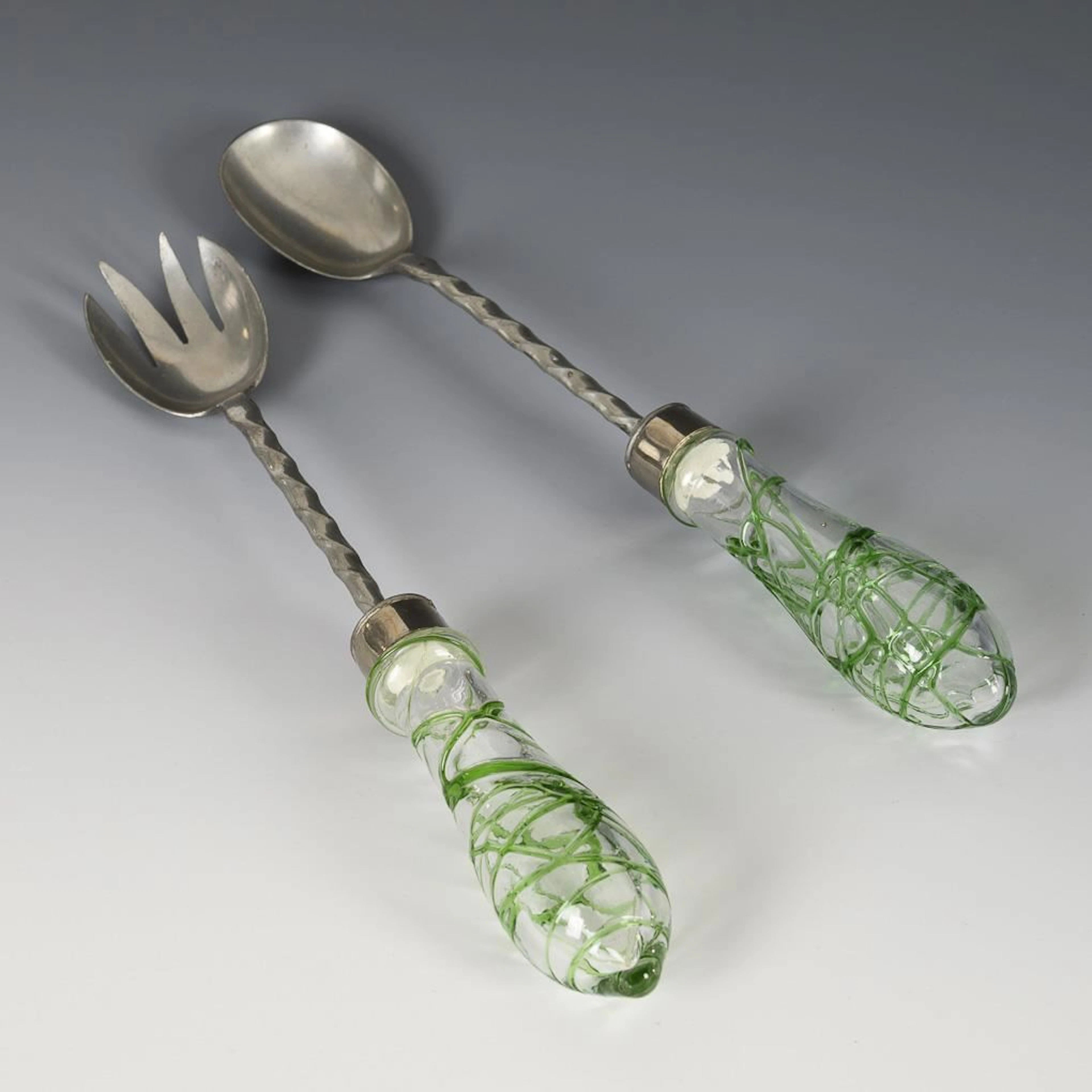 Art Nouveau salad servers.